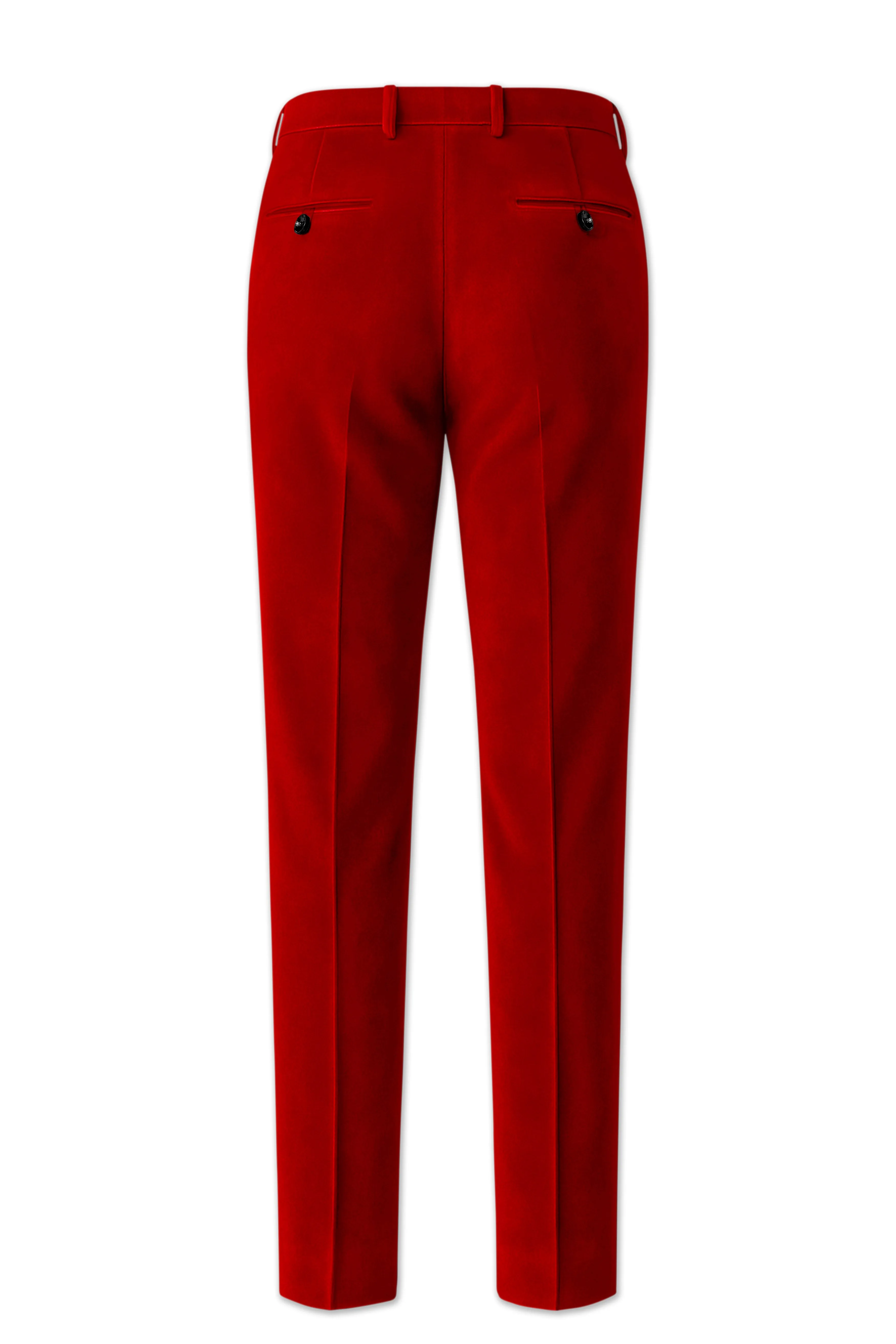 Imperio-Crimson Red Velvet Stretchable Waistband Pant sold by French Crown product image thumbnail 5