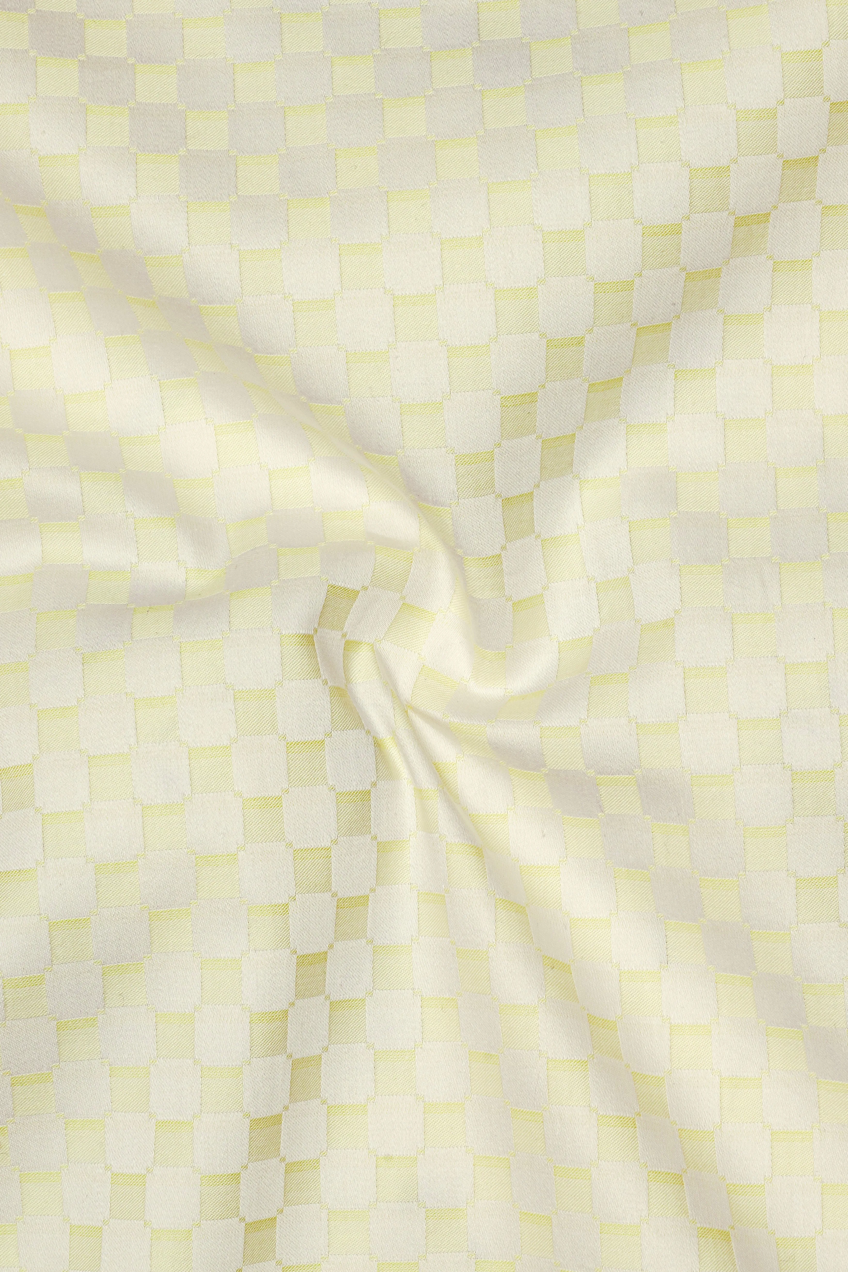 Aureno Raffia Yellow Jacquard Textured Premium Cotton Dress Shirt sold by French Crown product image thumbnail 3