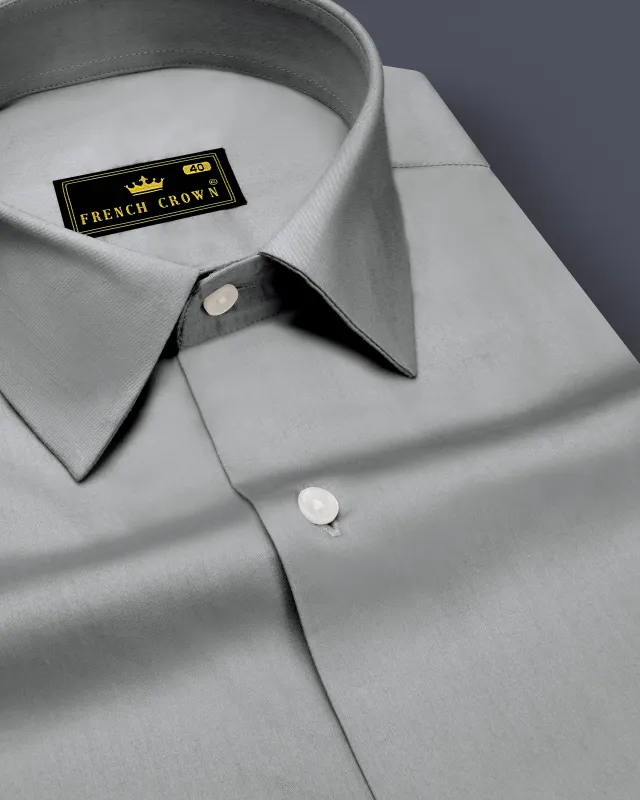 Silvoro Martini Gray Subtle Sheen Super Soft Premium Cotton Dress Shirt sold by French Crown