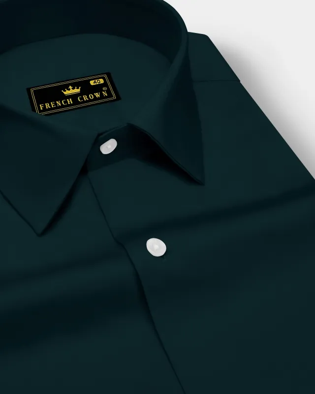 Olvoro Burnham Green Subtle Sheen Super Soft Premium Cotton Dress Shirt sold by French Crown