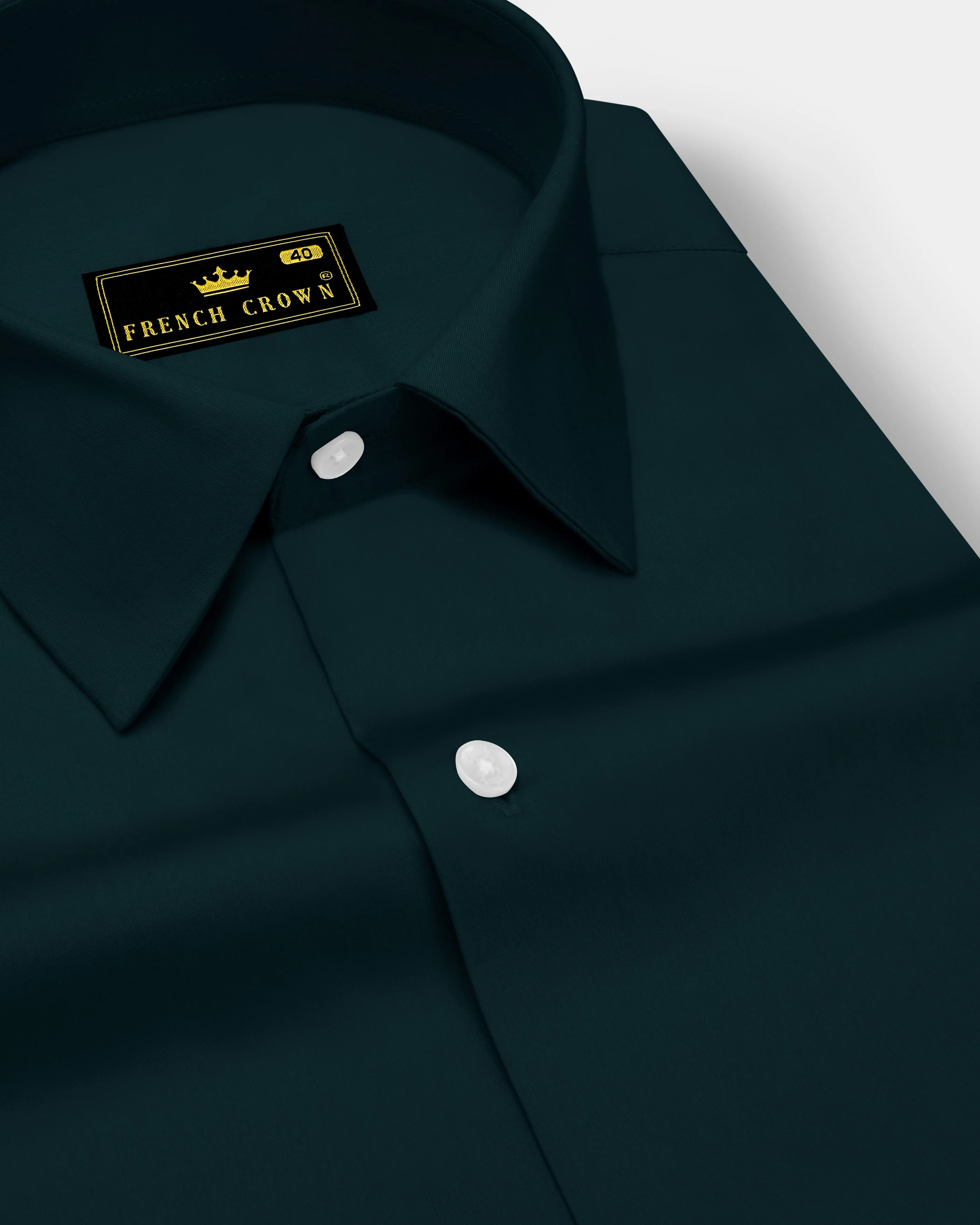 Olvoro Burnham Green Subtle Sheen Super Soft Premium Cotton Dress Shirt sold by French Crown
