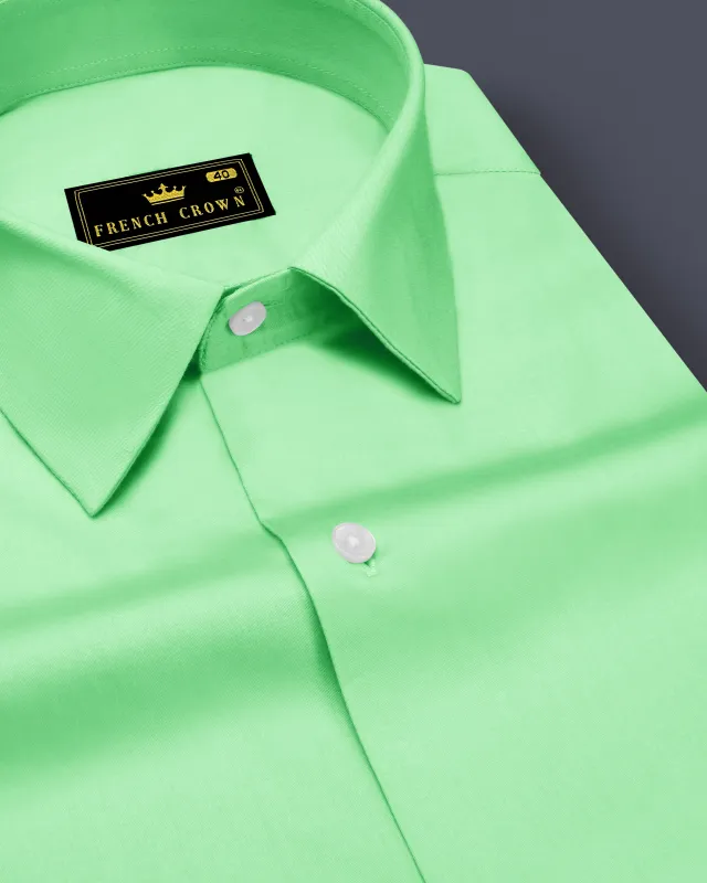 Verdoro Celadon Green Subtle Sheen Super Soft Premium Cotton Dress Shirt sold by French Crown