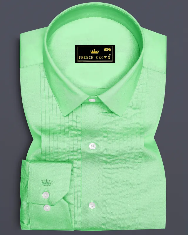 Verdoro Celadon Green Subtle Sheen Super Soft Premium Cotton Tuxedo Dress Shirt sold by French Crown