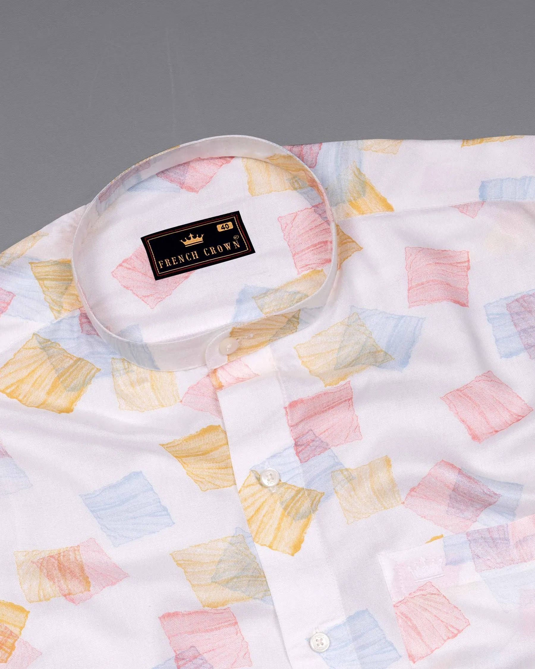 Mischke colorful Printed Premium Tencel Shirt sold by French Crown product image thumbnail 4