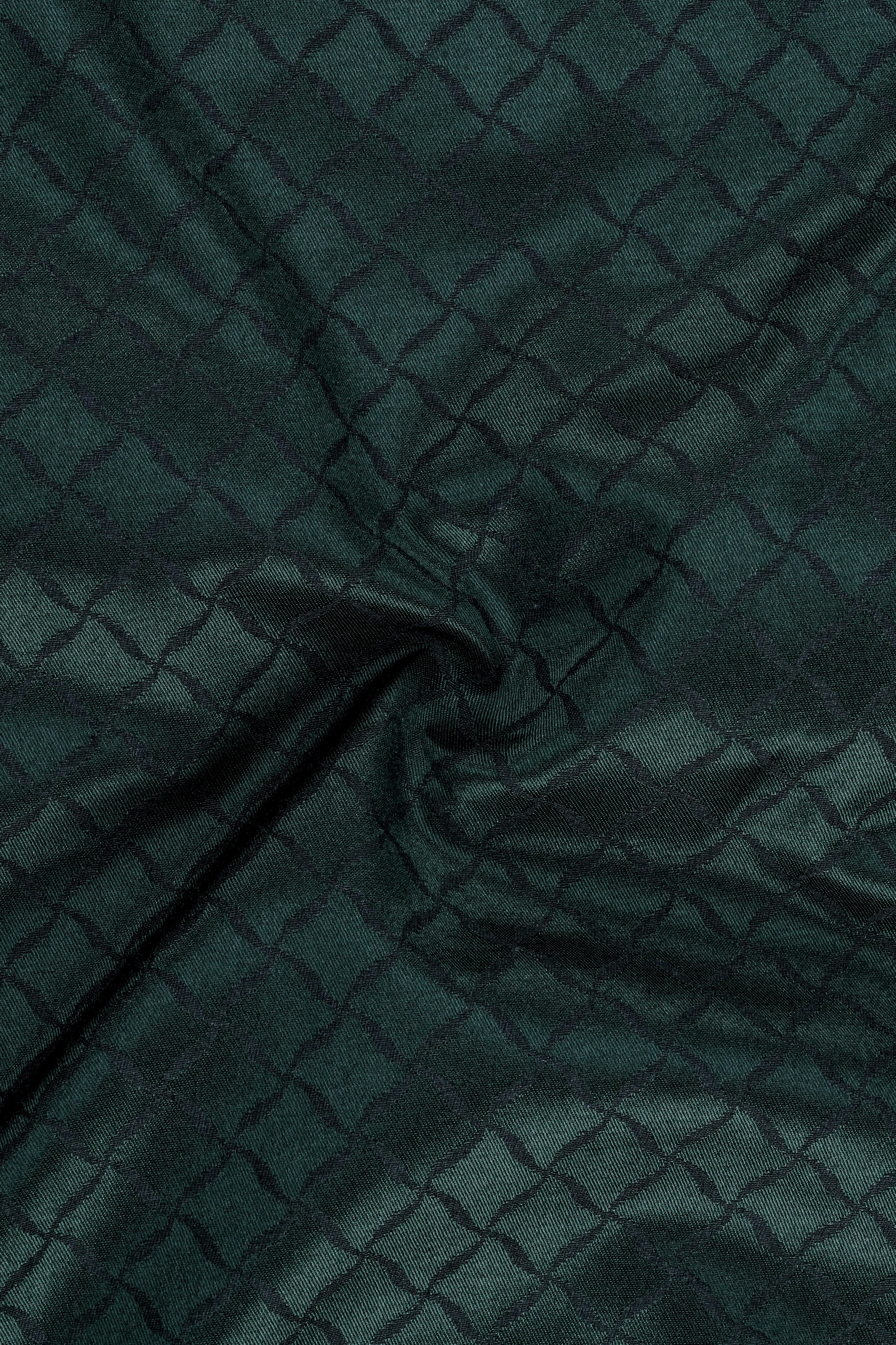 Gunmetal Green Jacquard Textured Designer Waistcoat sold by French Crown product image thumbnail 3