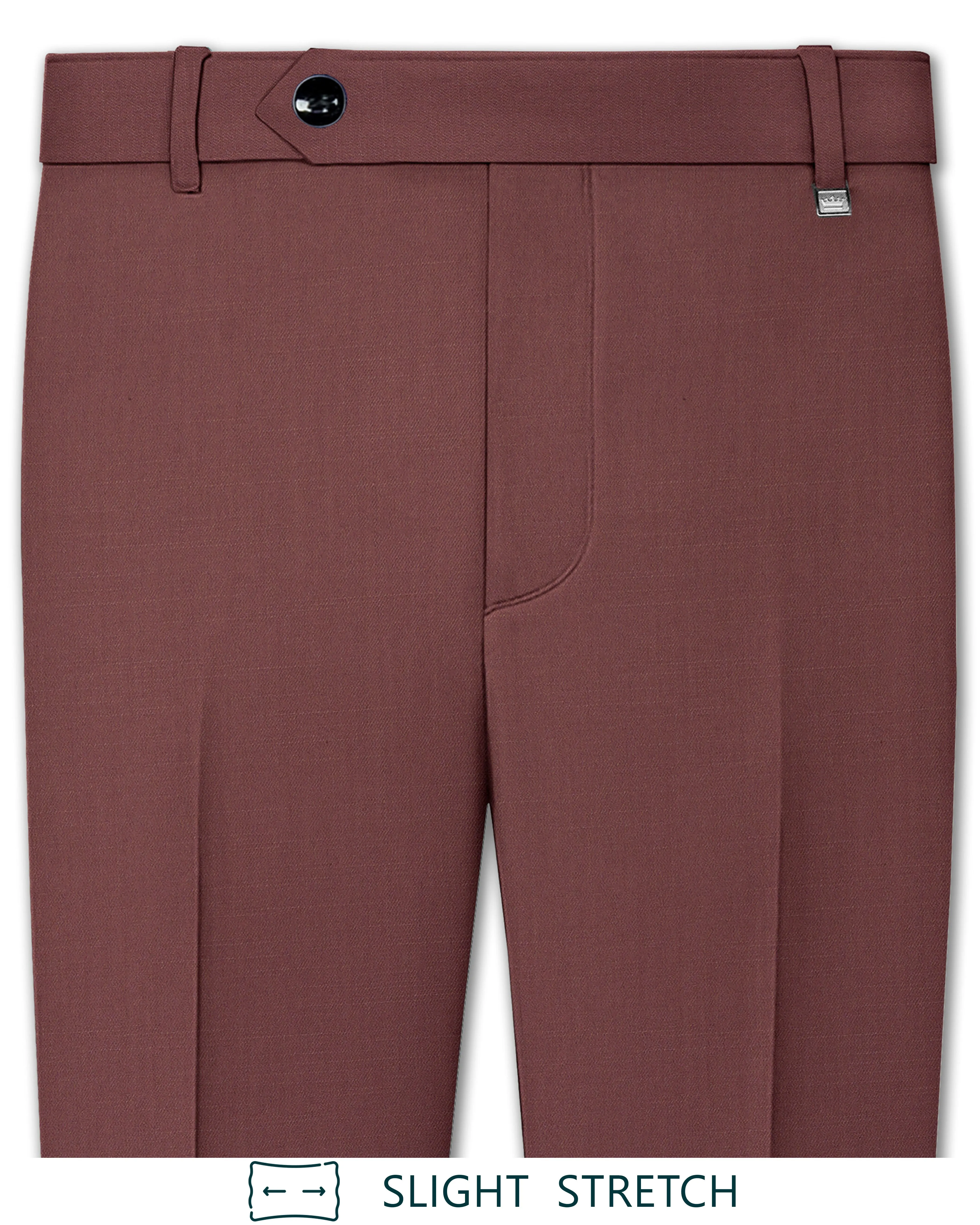 Heritage-Finch Maroon Wool Rich Slight Stretch Pant sold by French Crown