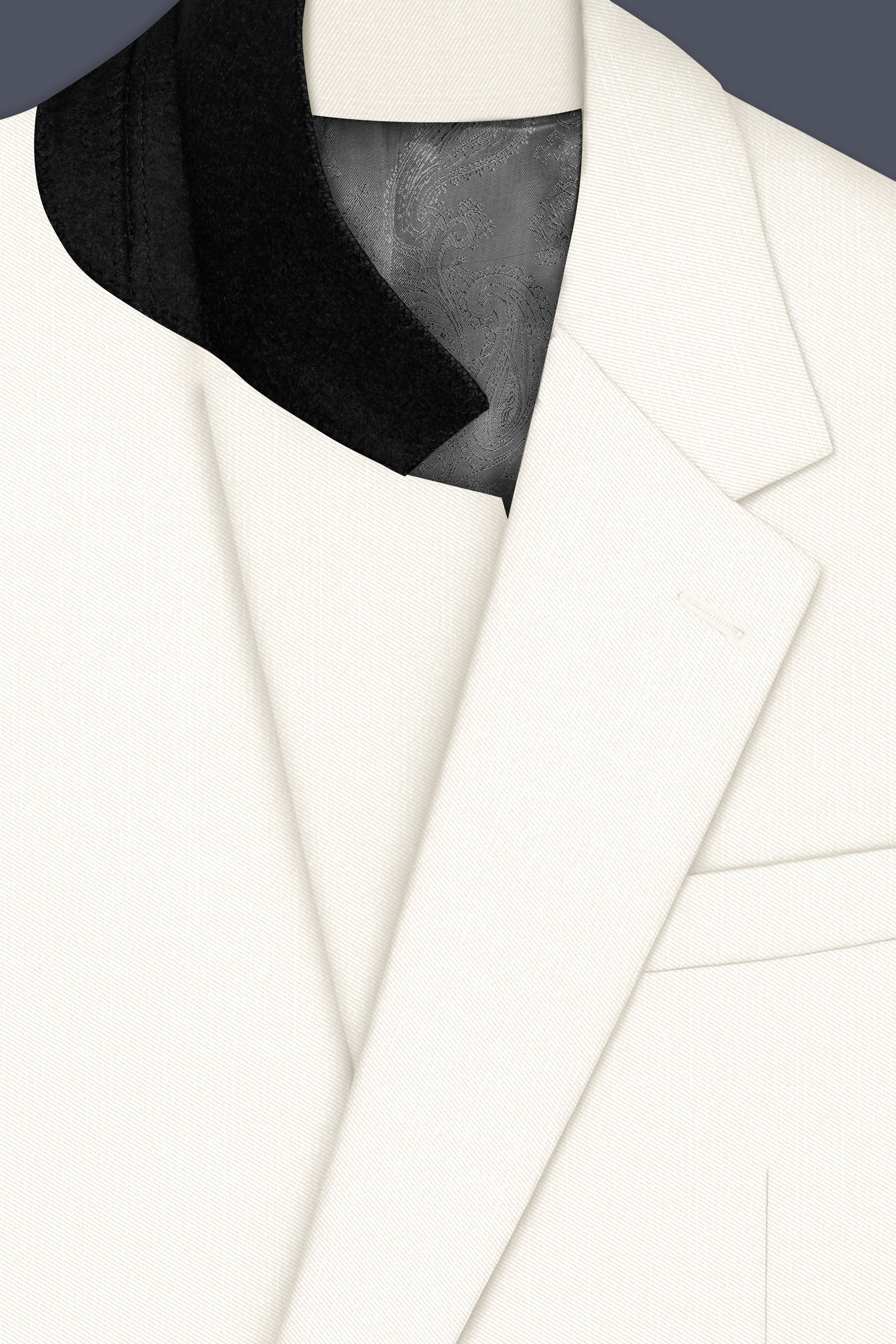 Ivory-Cararra Cream Wool Rich Single Breasted Slight Stretch Blazer sold by French Crown product image thumbnail 4