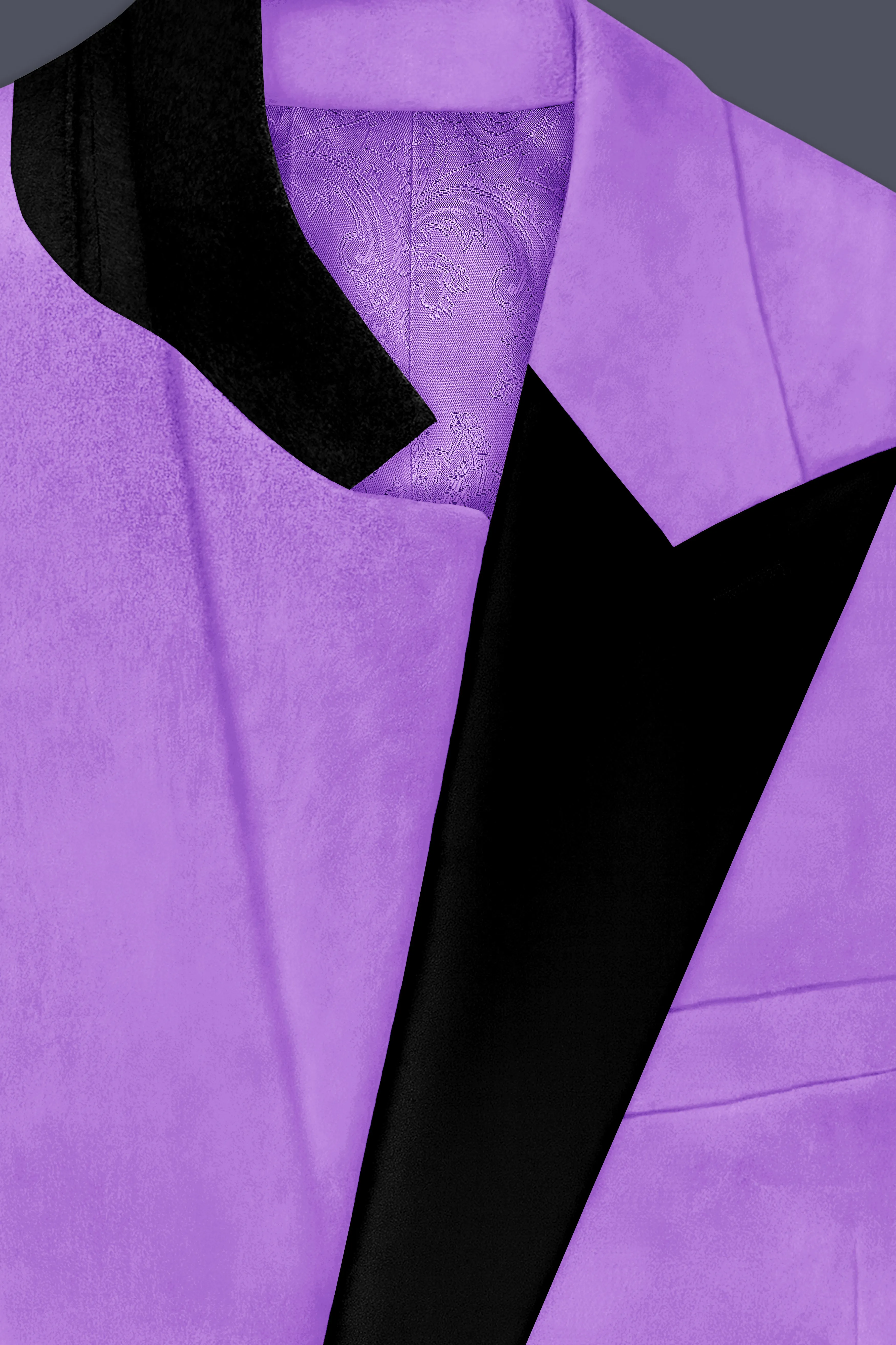 Orchid-Wisteria Purple Velvet Peak Lapel Tuxedo Suit sold by French Crown product image thumbnail 5