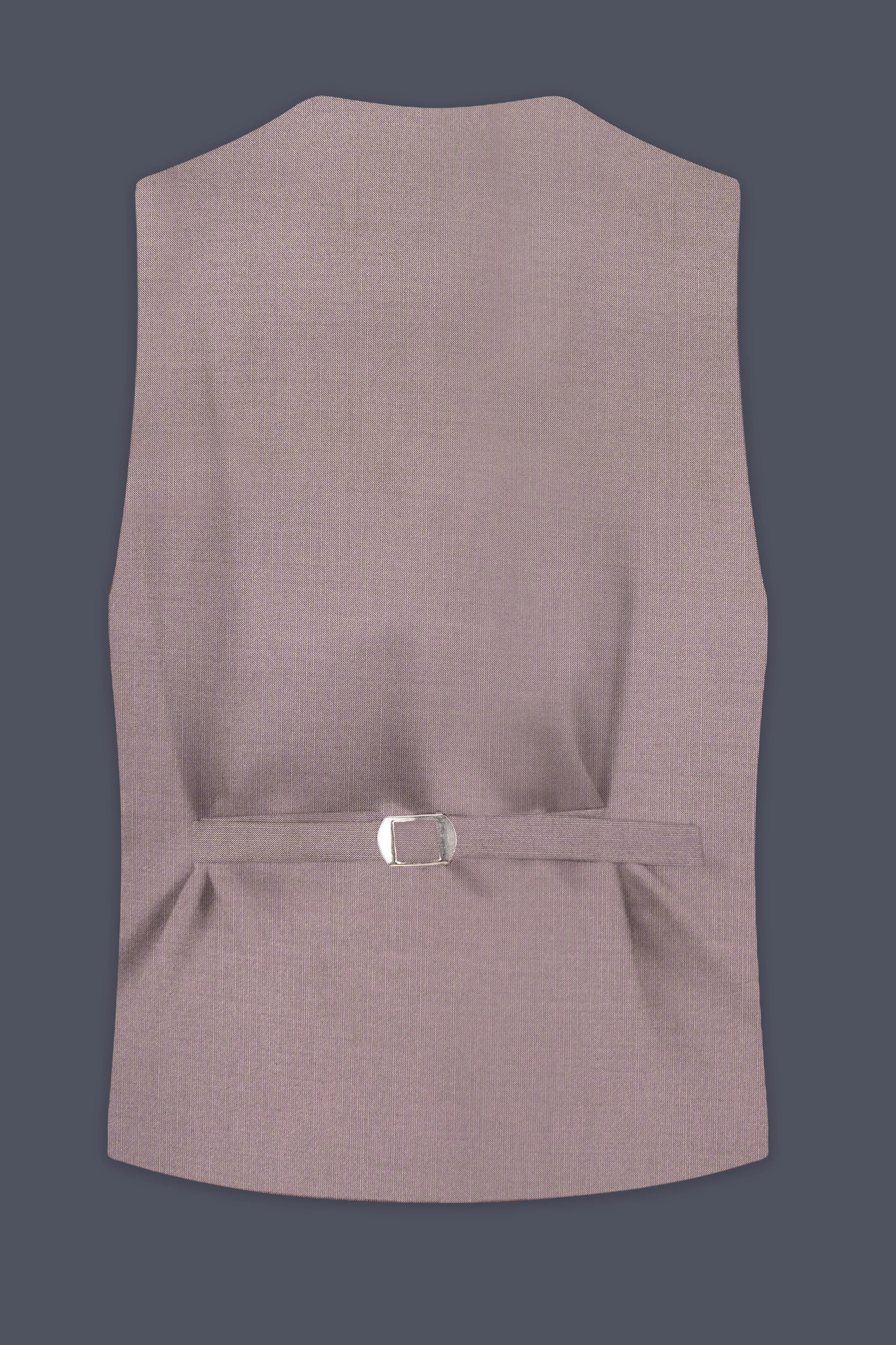 Amour-Dusty Brown Solid Wool Rich Slight Stretch Waistcoat sold by French Crown product image thumbnail 4