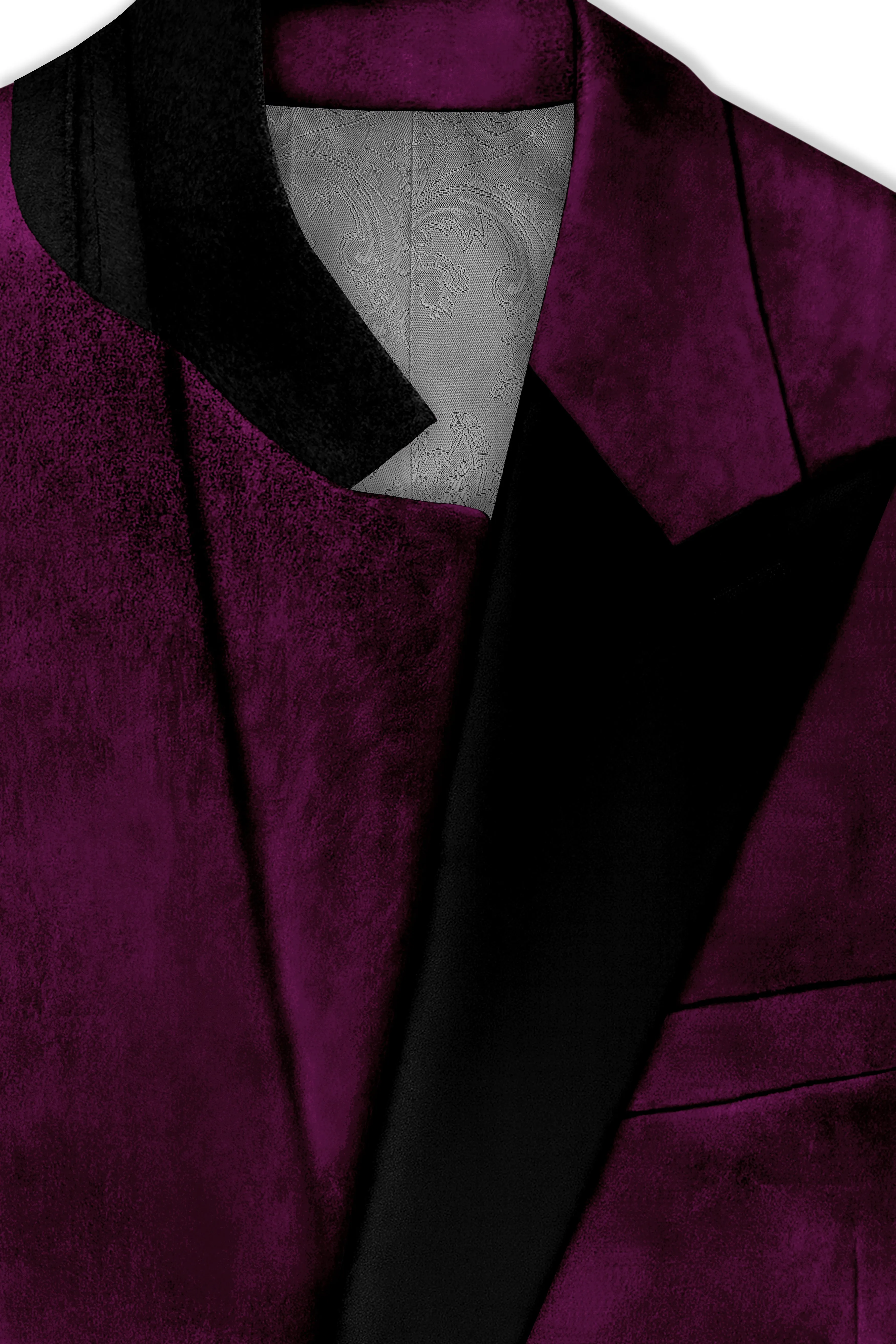 Corale-Tamarind Pink Velvet Peak Lapel Tuxedo Blazer sold by French Crown product image thumbnail 5