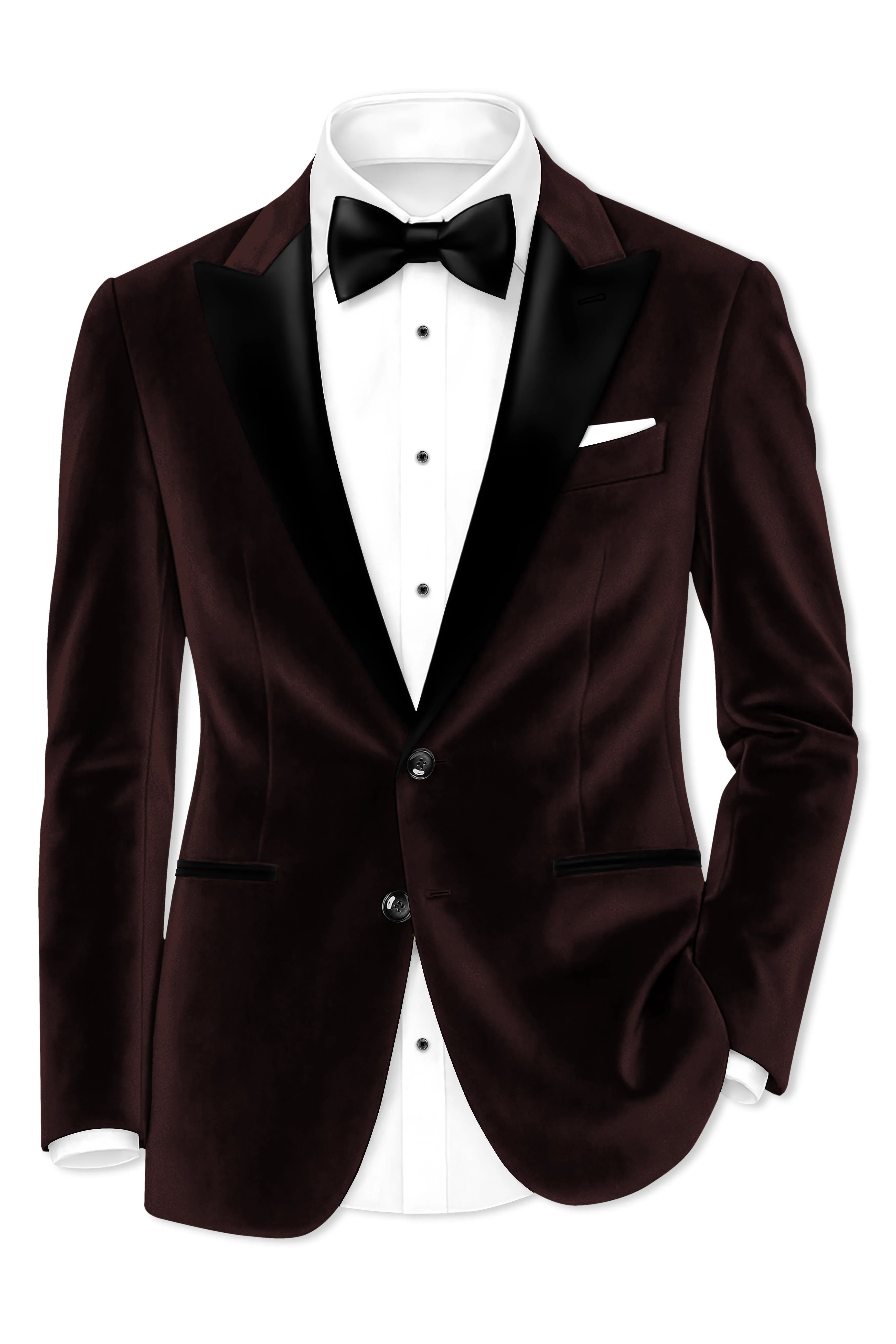 Imperial-Acadia Brown Velvet Peak Lapel Tuxedo Blazer sold by French Crown product image thumbnail 2