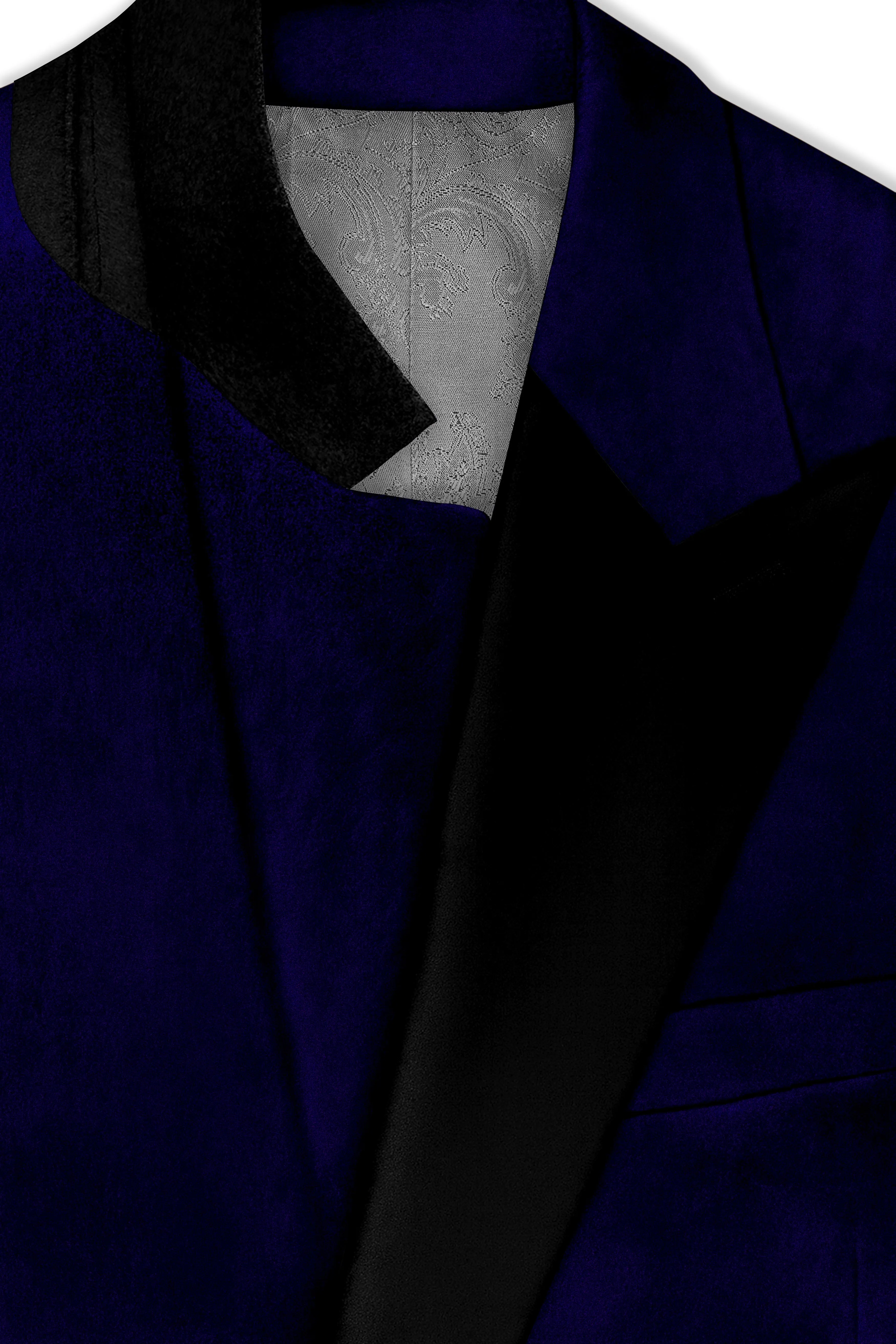 Aether-Stratos Blue Velvet Peak Lapel Tuxedo Blazer sold by French Crown product image thumbnail 5