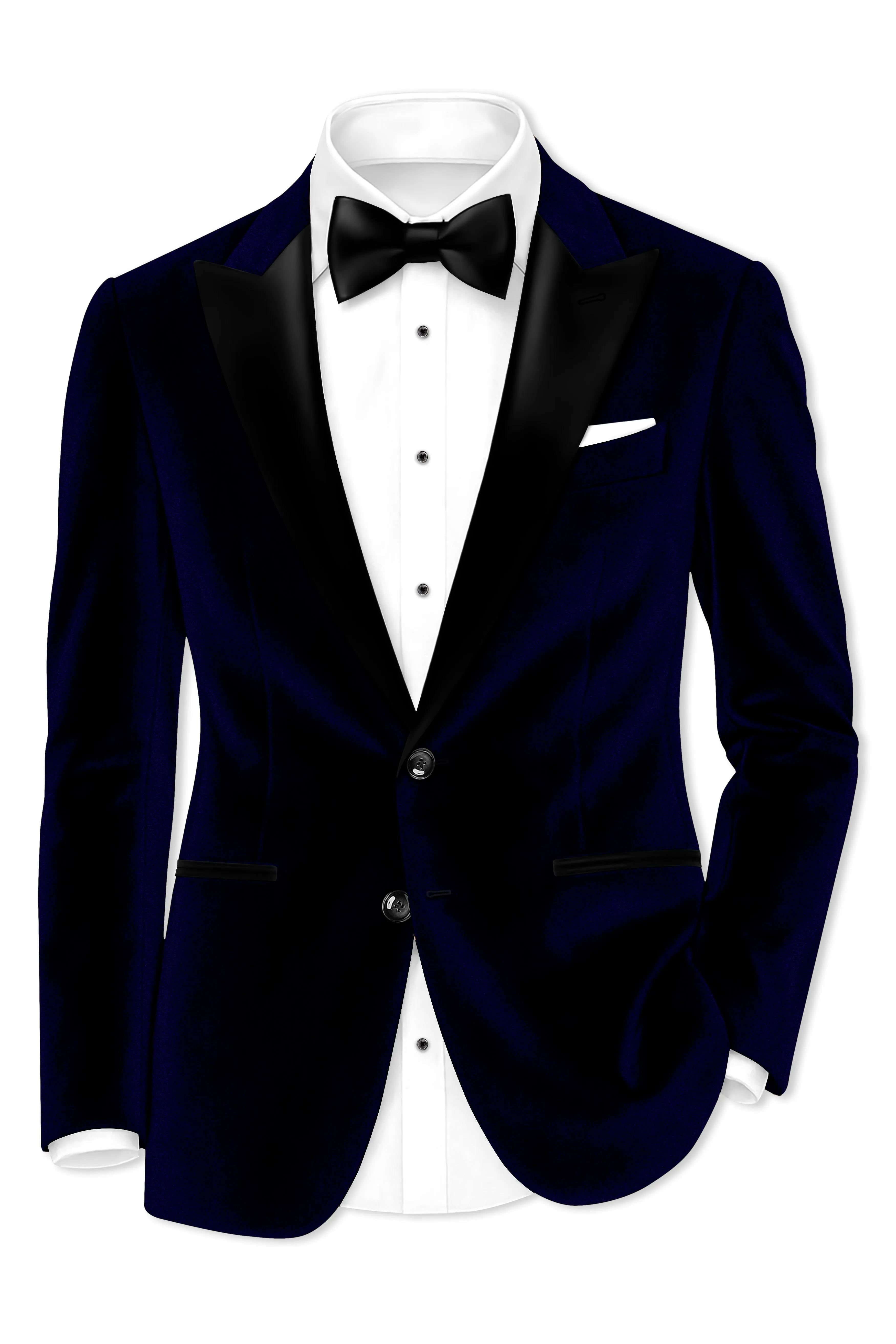 Aether-Stratos Blue Velvet Peak Lapel Tuxedo Blazer sold by French Crown product image thumbnail 2