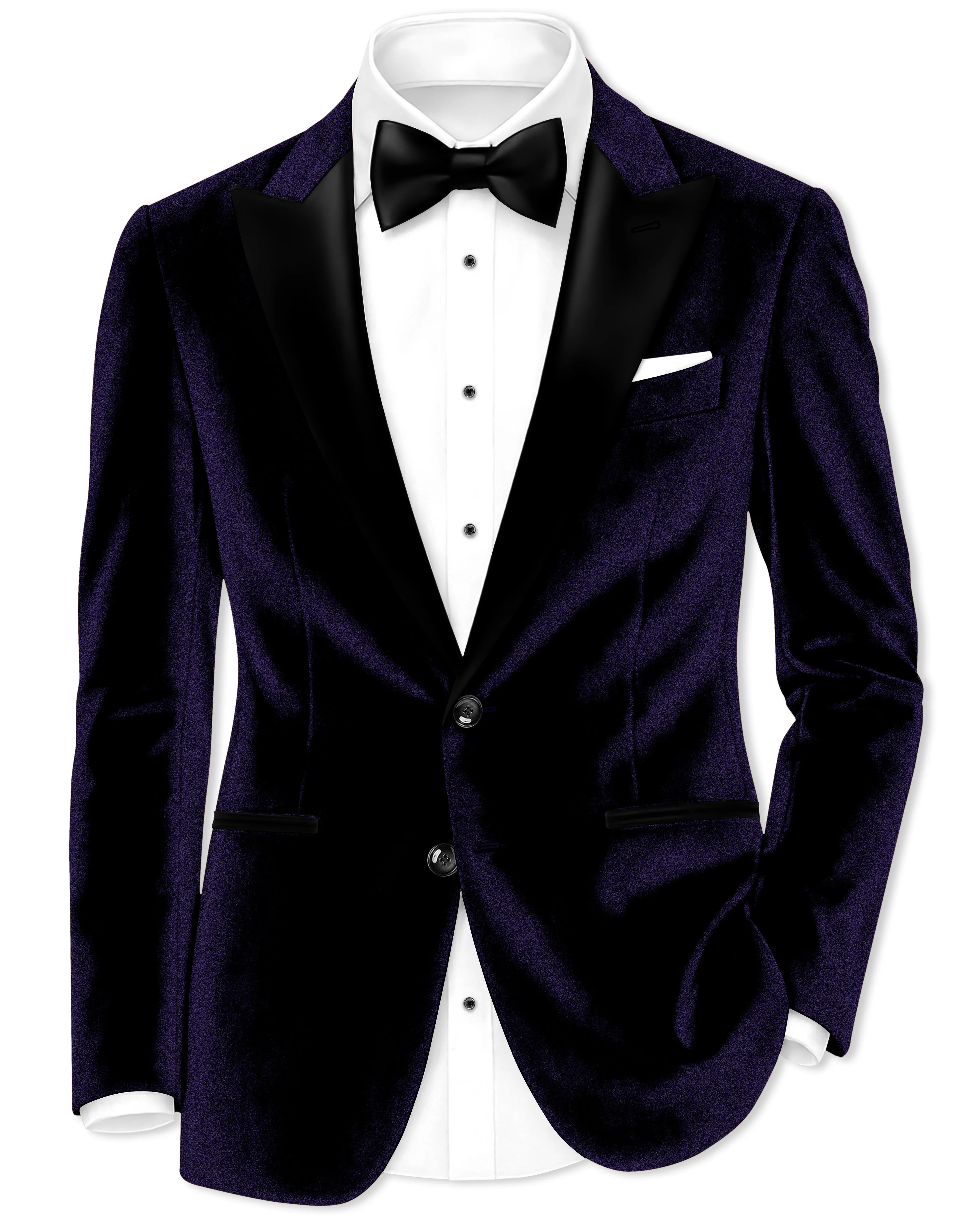Majesty-Affair Royal Purple Velvet Peak Lapel Tuxedo Blazer sold by French Crown