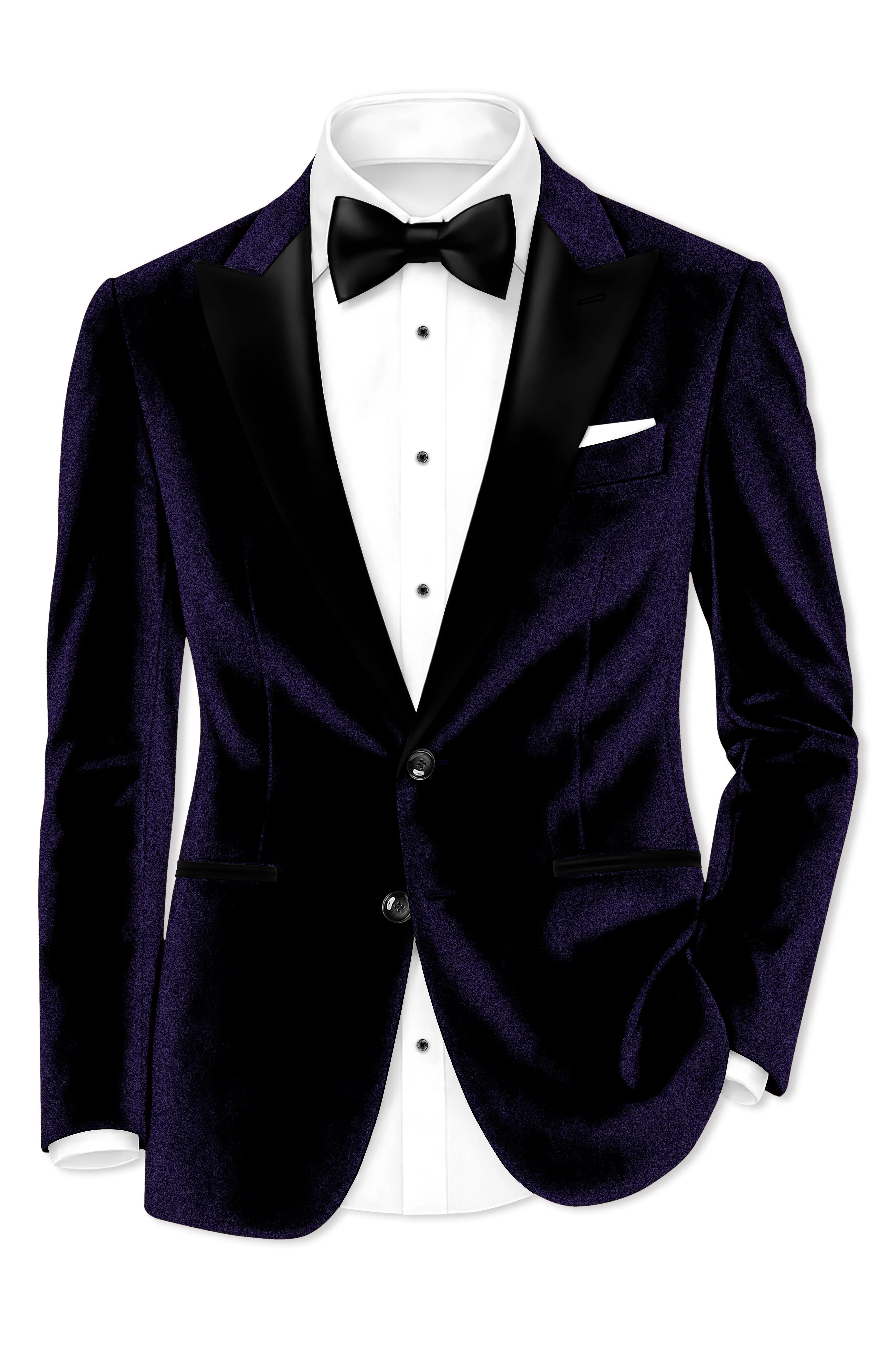 Majesty-Affair Royal Purple Velvet Peak Lapel Tuxedo Blazer sold by French Crown product image thumbnail 2