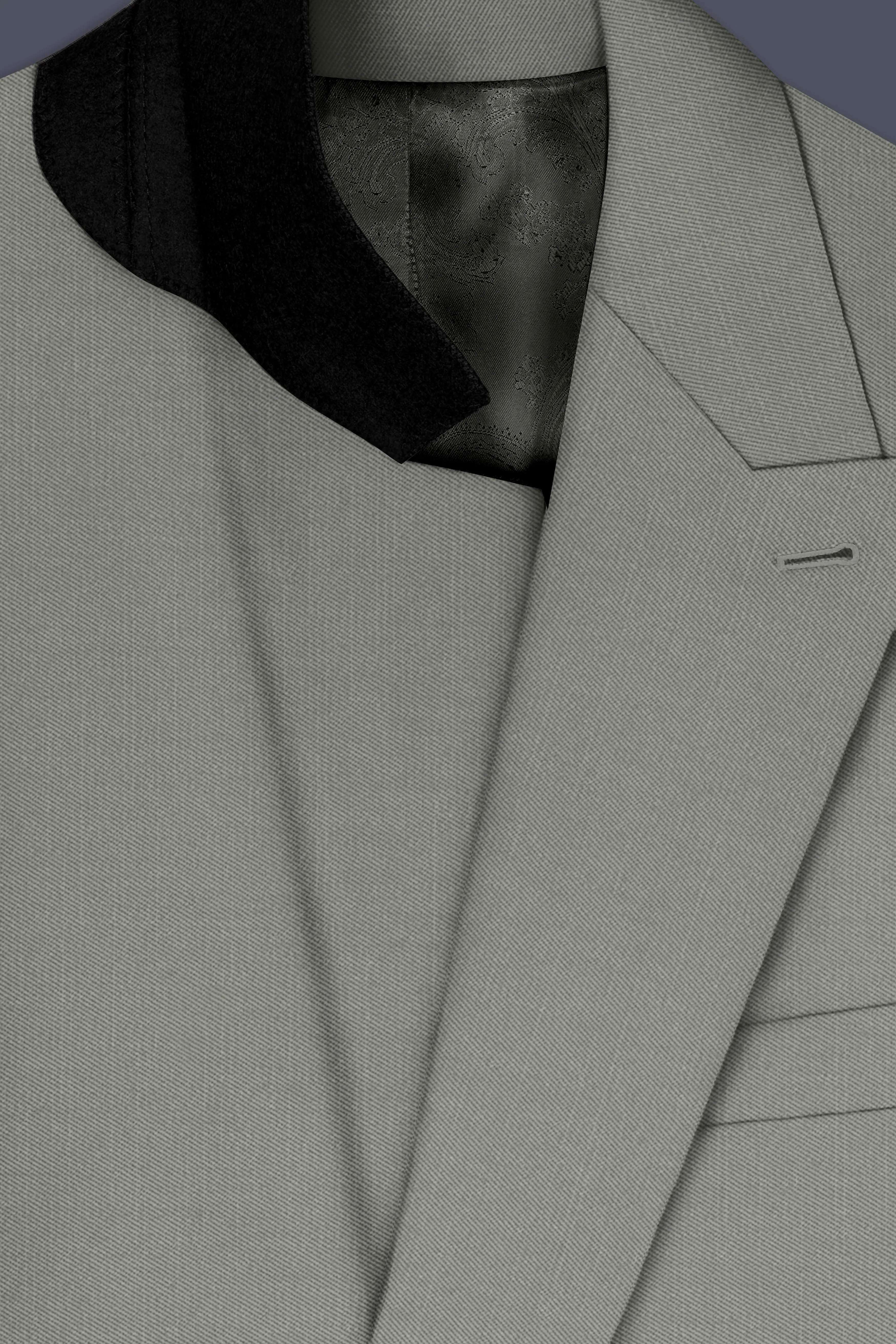 Verdure-Sage Green Wool Rich Double Breasted Slight Stretch Suits sold by French Crown product image thumbnail 5