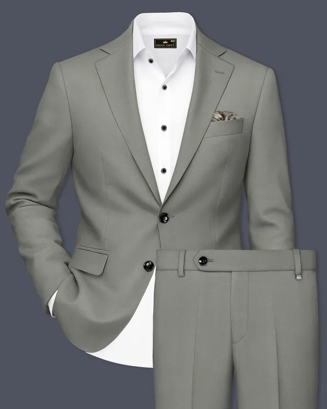 Verdure-Sage Green Wool Rich Single Breasted Slight Stretch Suits sold by French Crown