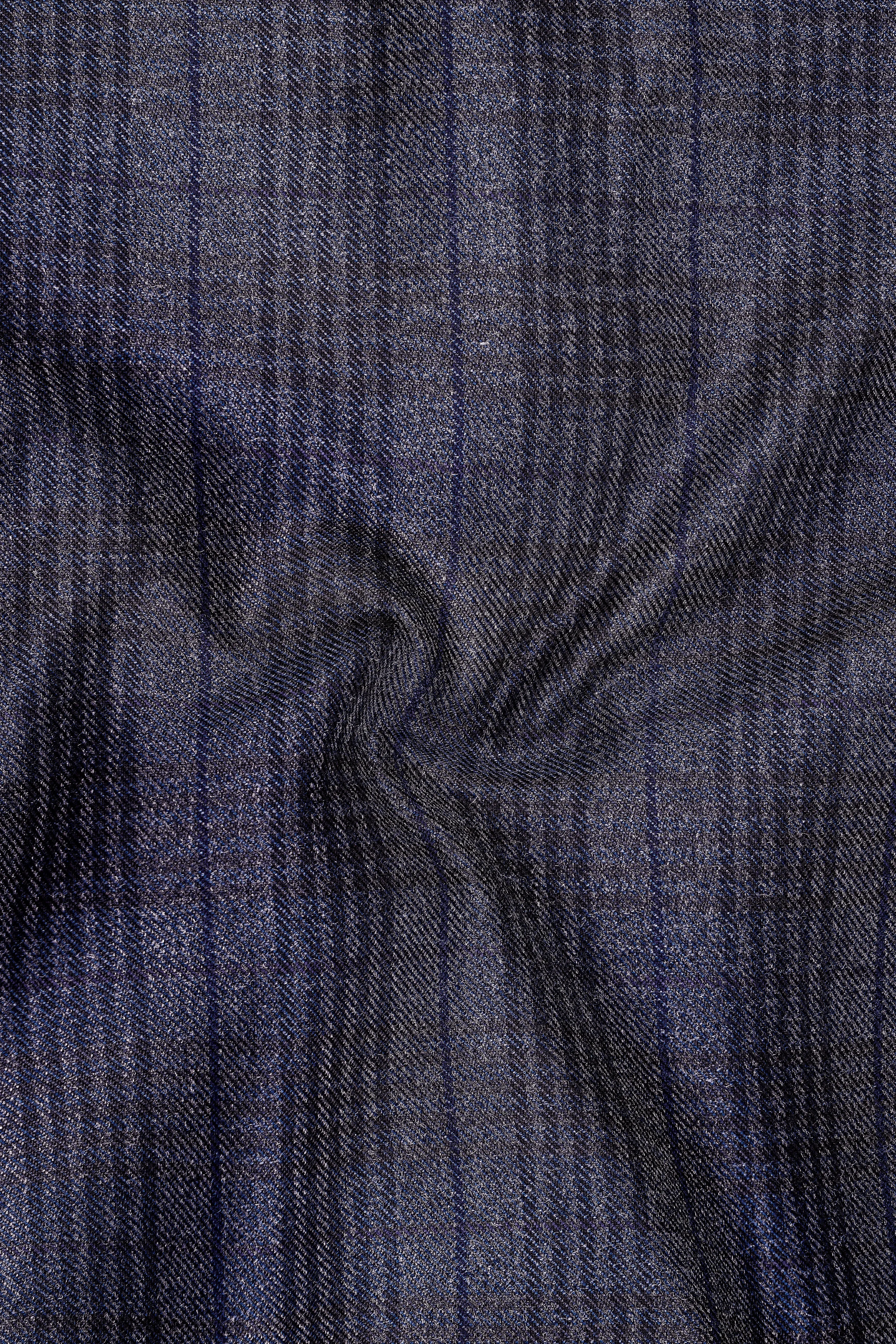 Horizon-Martinique Blue windowpane Tweed Single Breasted Overcoat With Pant sold by French Crown product image thumbnail 3
