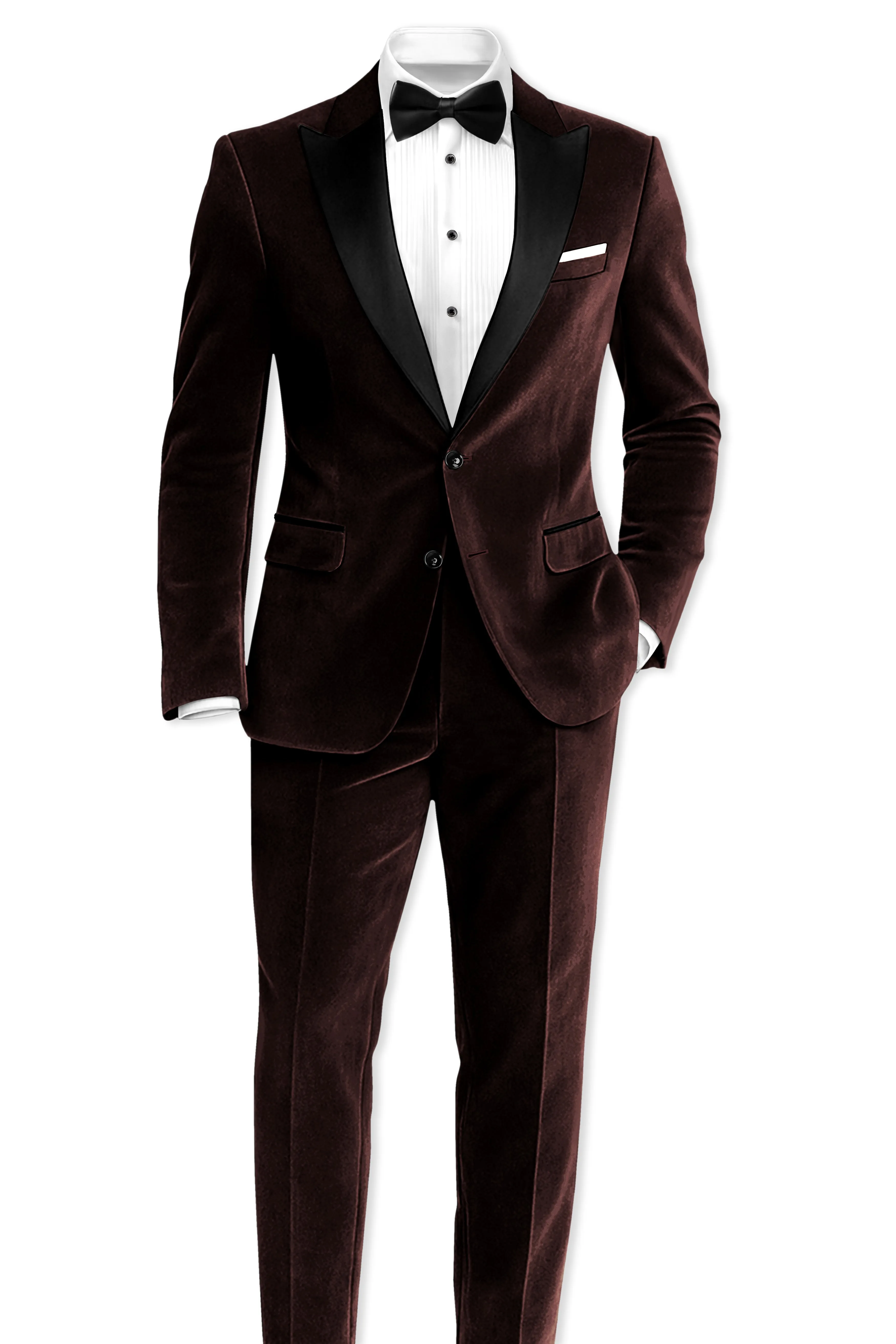 Imperial-Acadia Brown Velvet Peak Lapel Tuxedo Suit sold by French Crown product image thumbnail 5