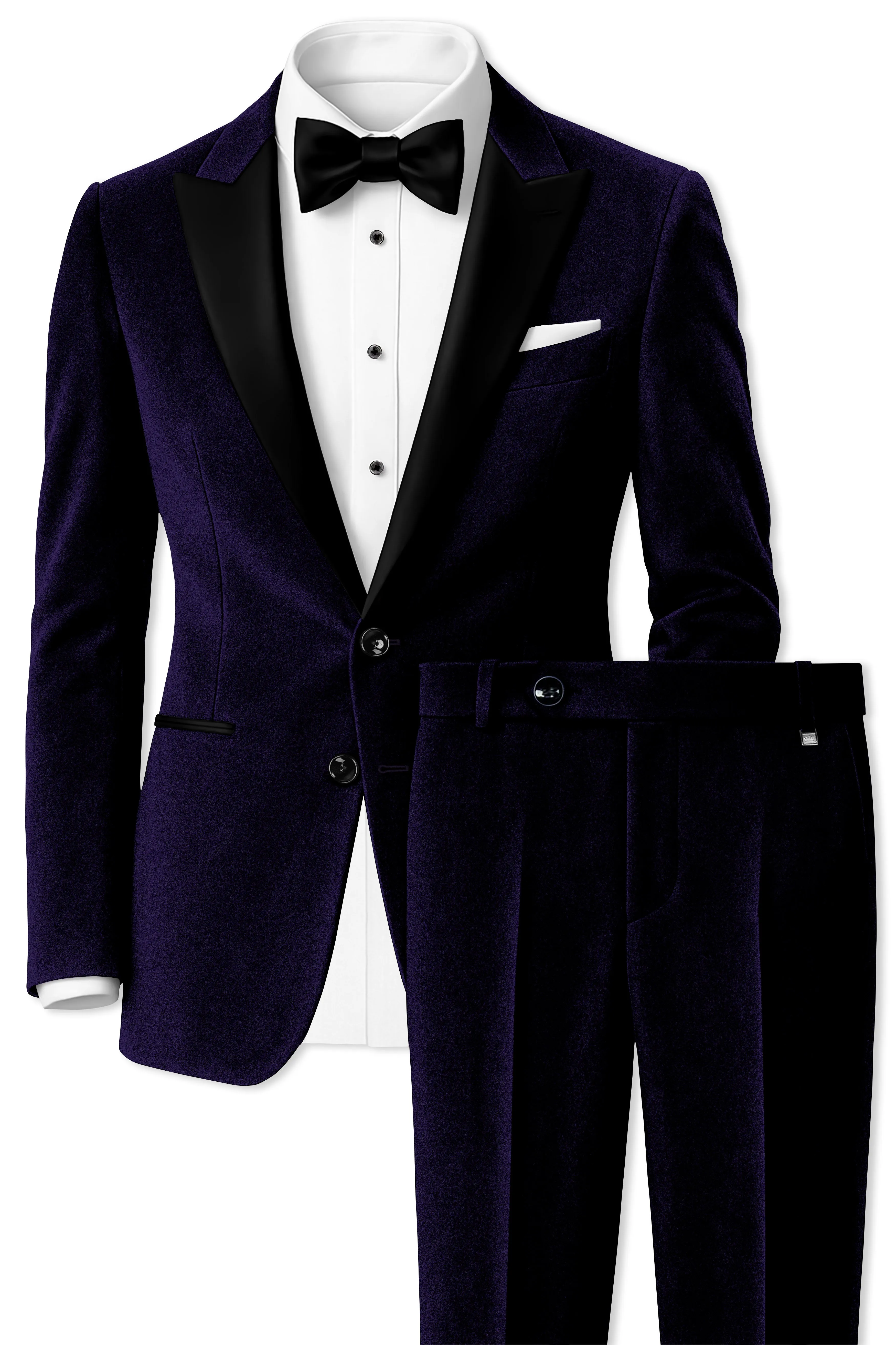 Majesty-Affair Royal Purple Velvet Peak Lapel Tuxedo Suit sold by French Crown product image thumbnail 2