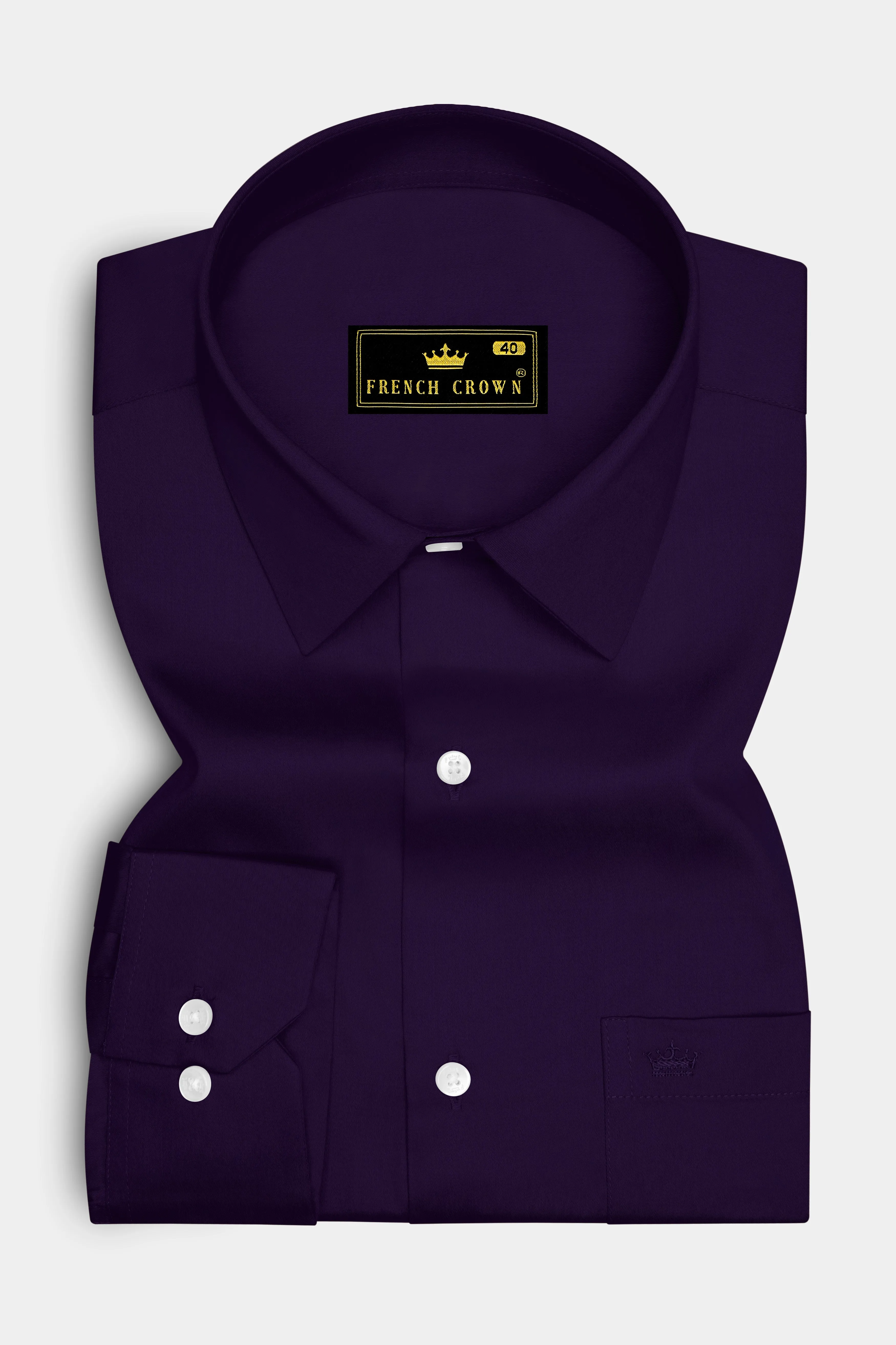 Violoro-Ebnoy Purple Subtle Sheen Super Soft Premium Cotton Dress Shirt sold by French Crown product image thumbnail 4