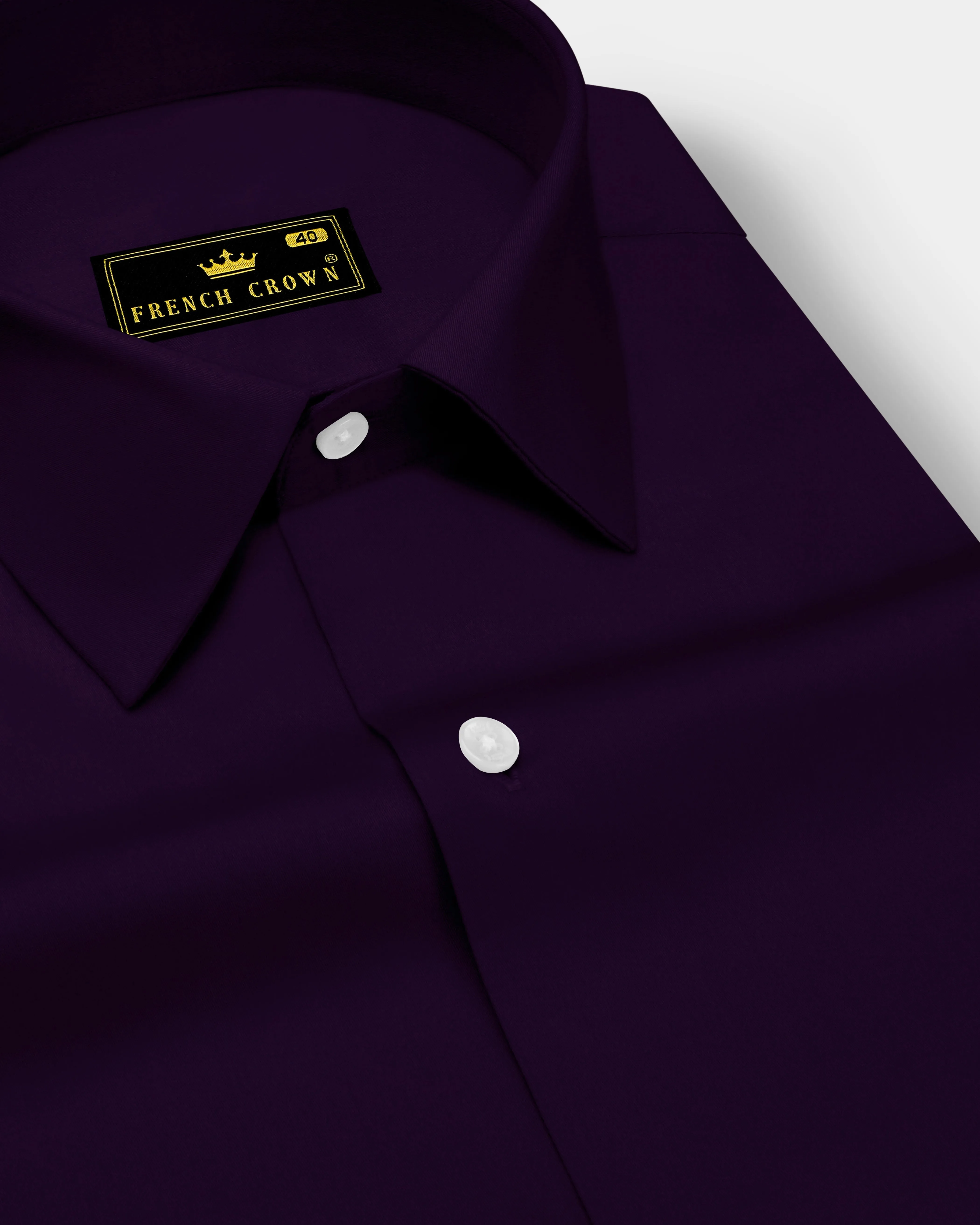 Violoro-Ebnoy Purple Subtle Sheen Super Soft Premium Cotton Dress Shirt sold by French Crown
