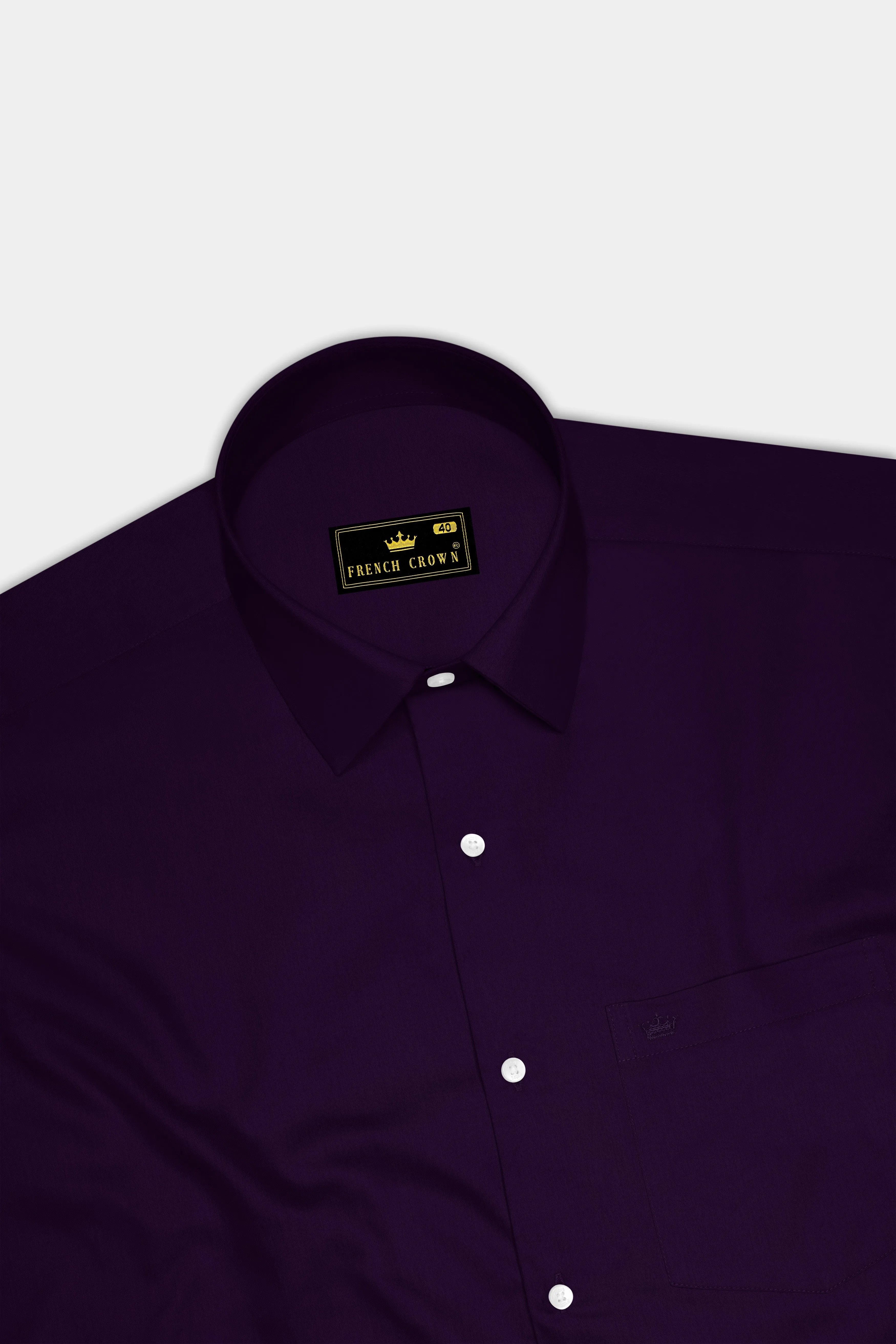 Violoro-Ebnoy Purple Subtle Sheen Super Soft Premium Cotton Dress Shirt sold by French Crown product image thumbnail 5