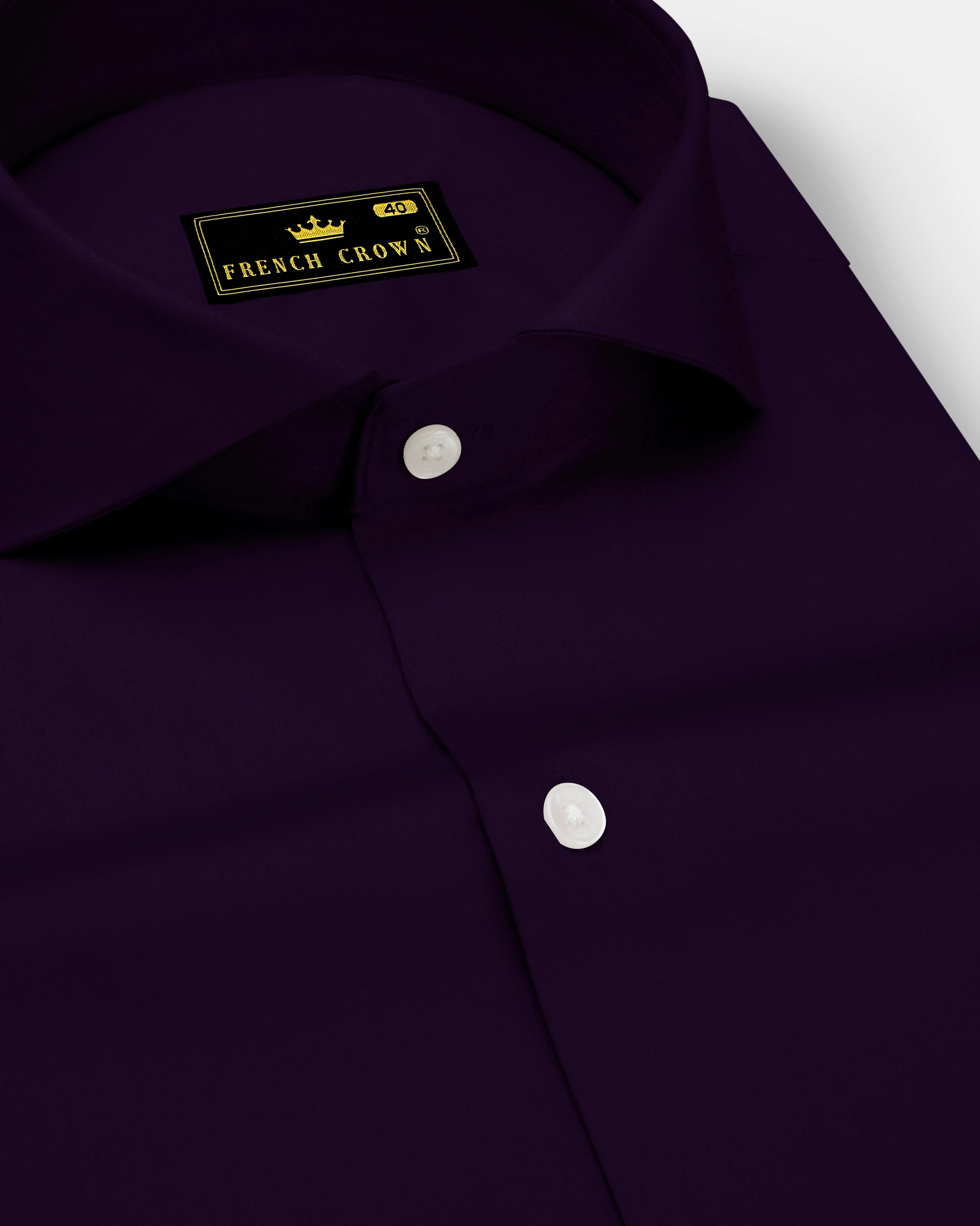 Violoro-Ebnoy Purple Subtle Sheen Super Soft Premium Cotton Cut Away Collar Dress Shirt sold by French Crown