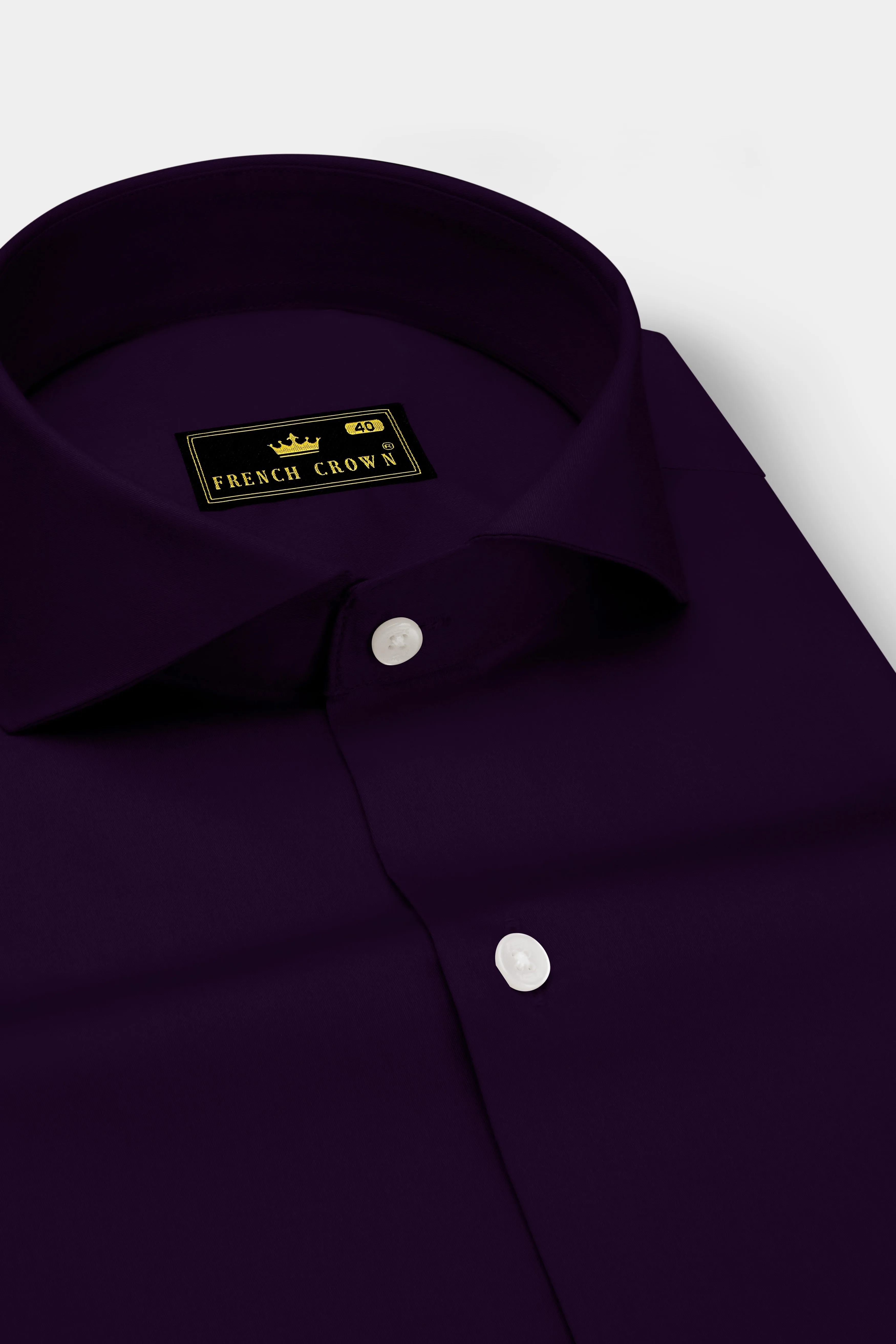 Violoro-Ebnoy Purple Subtle Sheen Super Soft Premium Cotton Cut Away Collar Dress Shirt sold by French Crown product image thumbnail 2