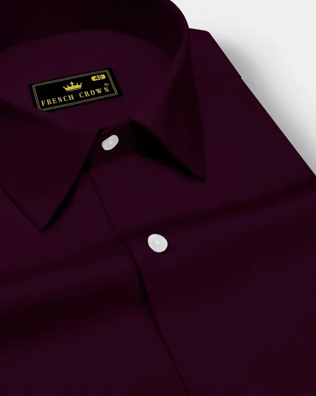 Vinoro- Sepia Maroon Subtle Sheen Super Soft Premium Cotton Dress Shirt sold by French Crown