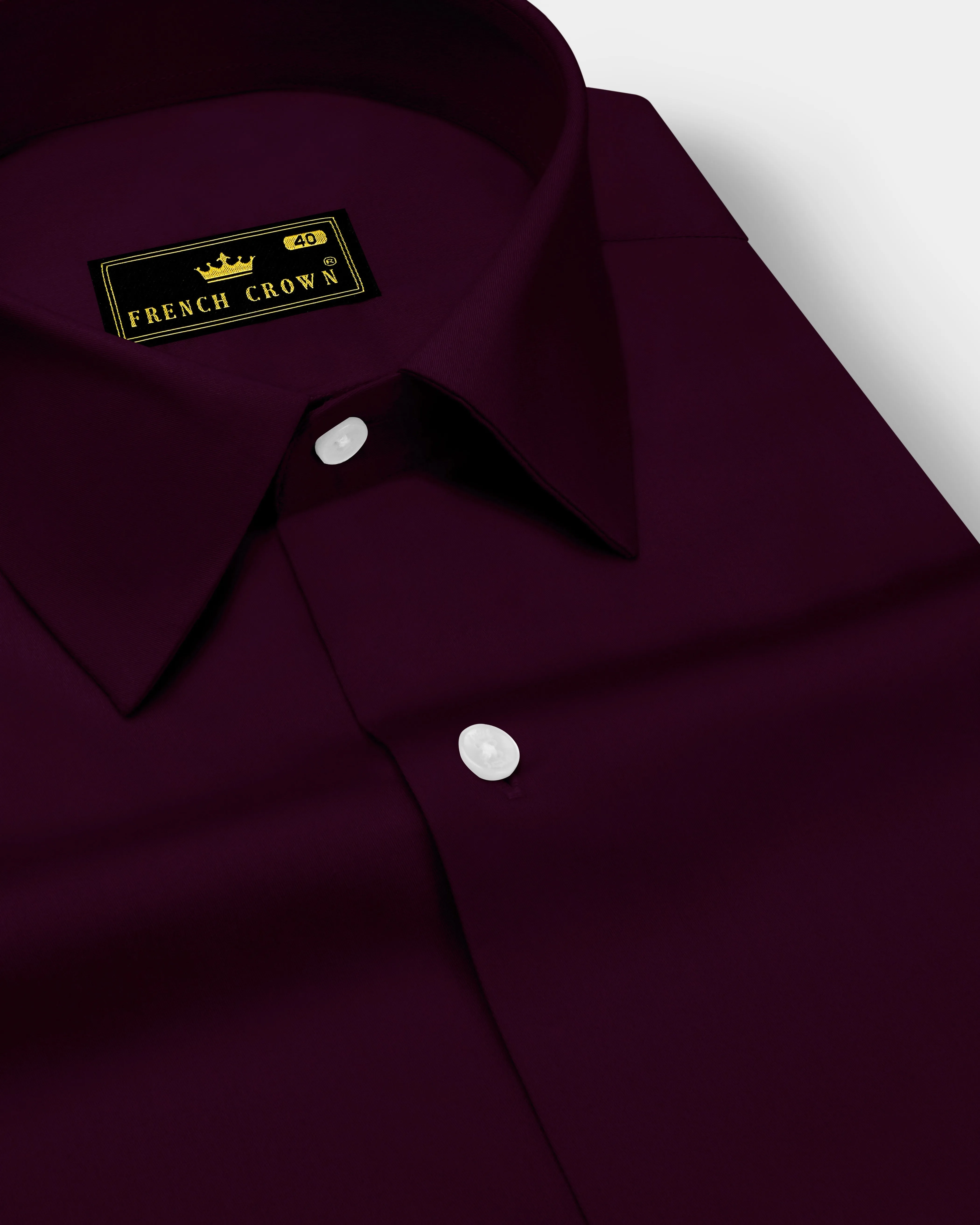 Vinoro- Sepia Maroon Subtle Sheen Super Soft Premium Cotton Dress Shirt sold by French Crown