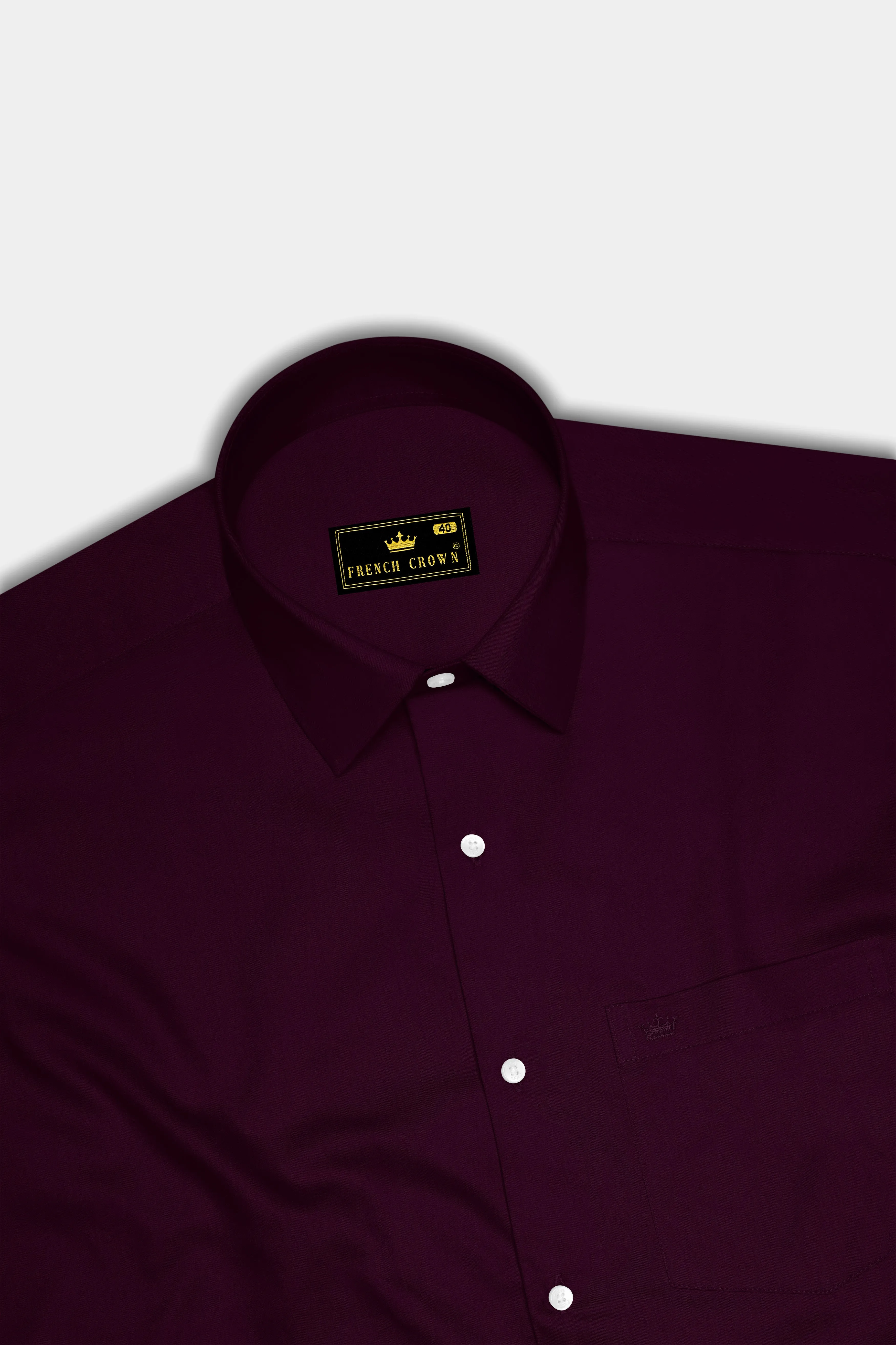 Vinoro- Sepia Maroon Subtle Sheen Super Soft Premium Cotton Dress Shirt sold by French Crown product image thumbnail 5