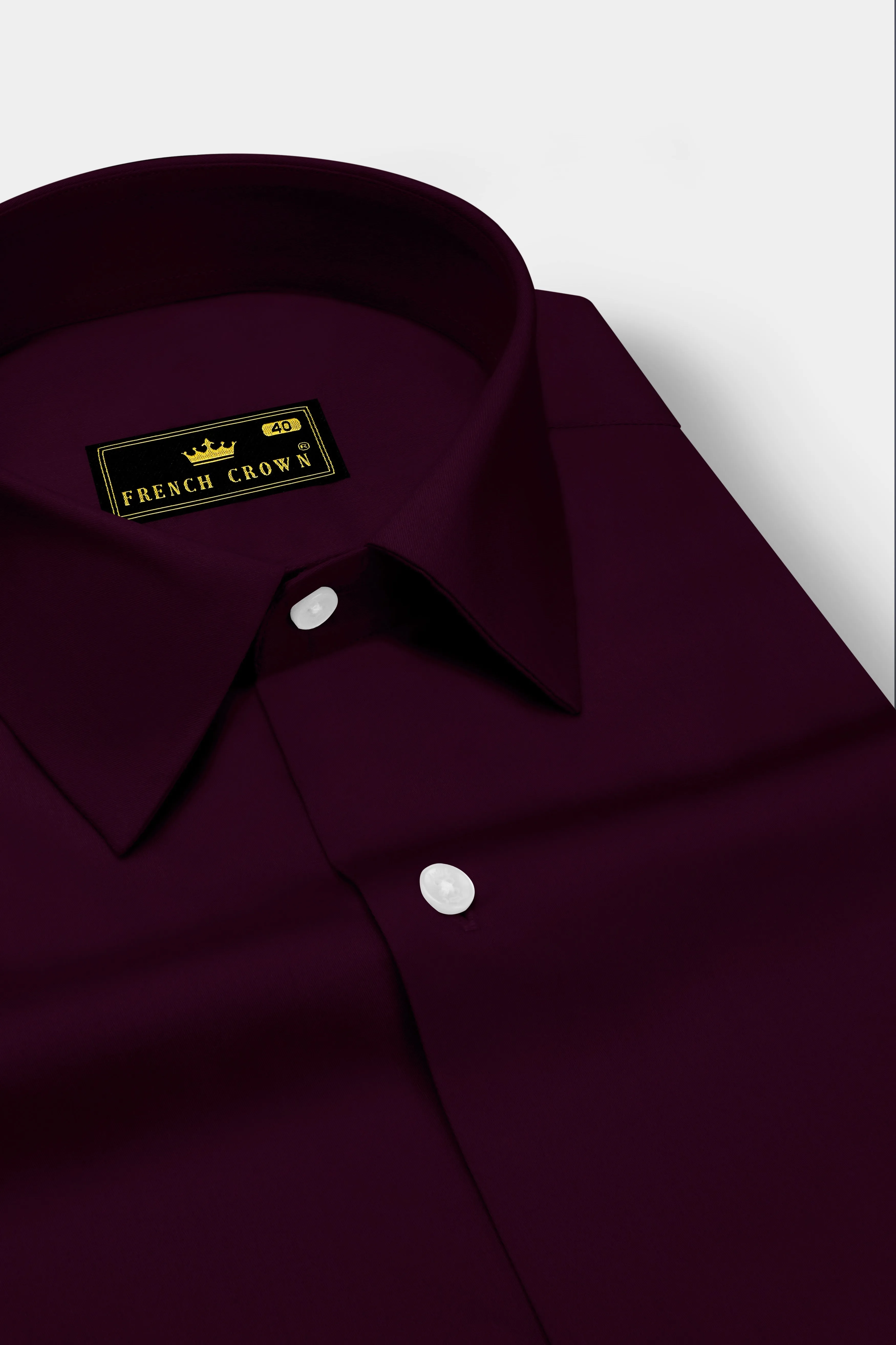 Vinoro- Sepia Maroon Subtle Sheen Super Soft Premium Cotton Dress Shirt sold by French Crown product image thumbnail 2