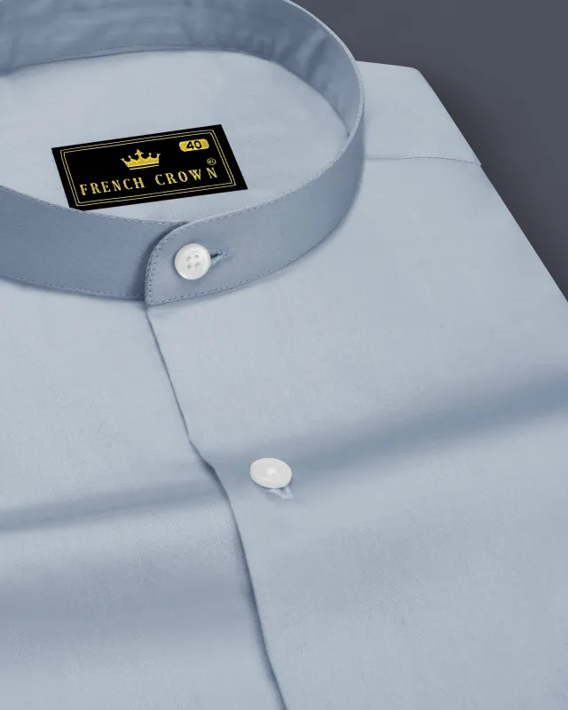Aurecad-Cadet Gray Subtle Sheen Super Soft Premium Cotton Mandarin Dress Shirt sold by French Crown