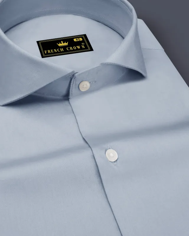 Aurecad-Cadet Gray Subtle Sheen Super Soft Premium Cotton Cut Away Collar Dress Shirt sold by French Crown