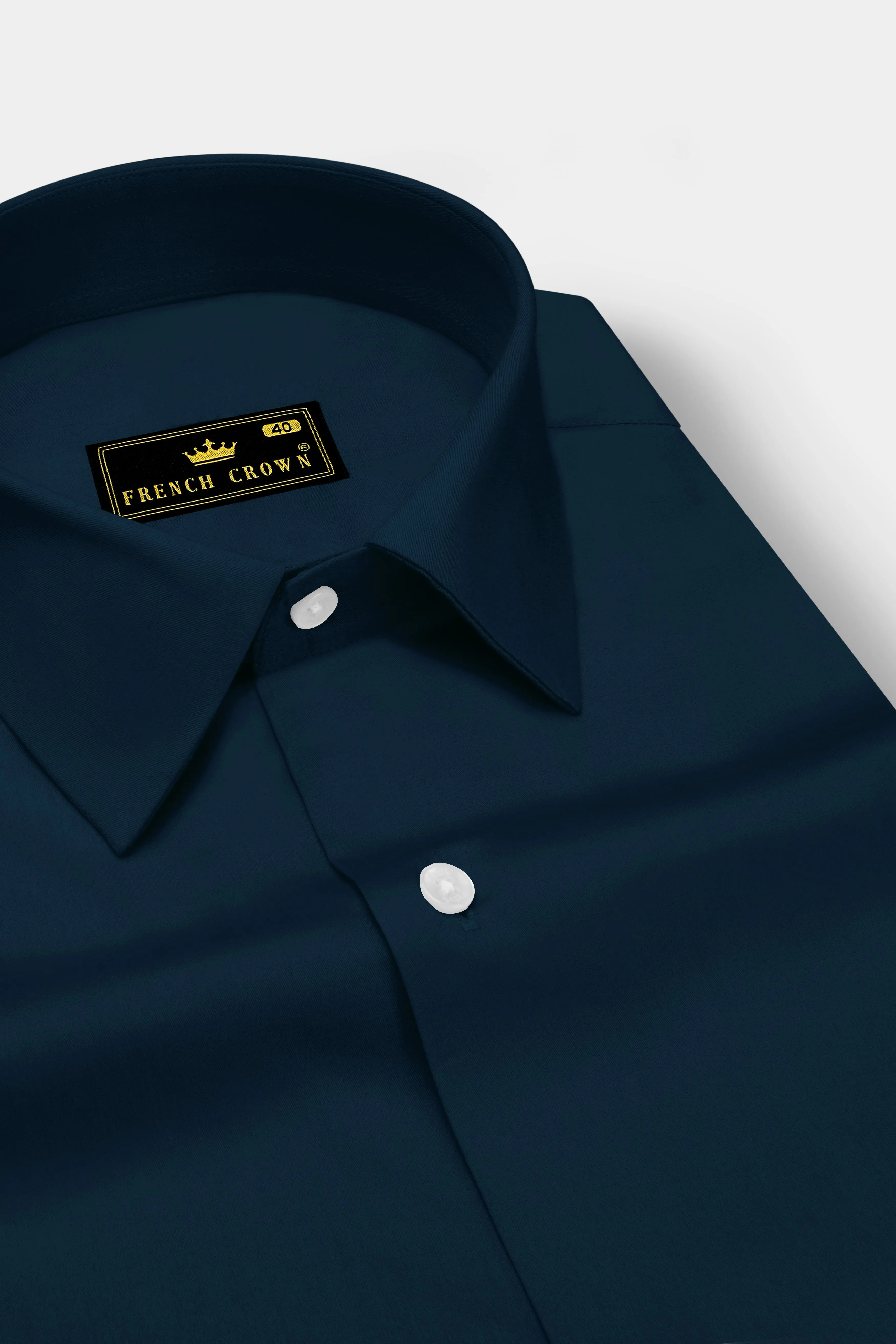 Luminor-Firefly Blue Subtle Sheen Super Soft Premium Cotton Dress Shirt sold by French Crown product image thumbnail 2