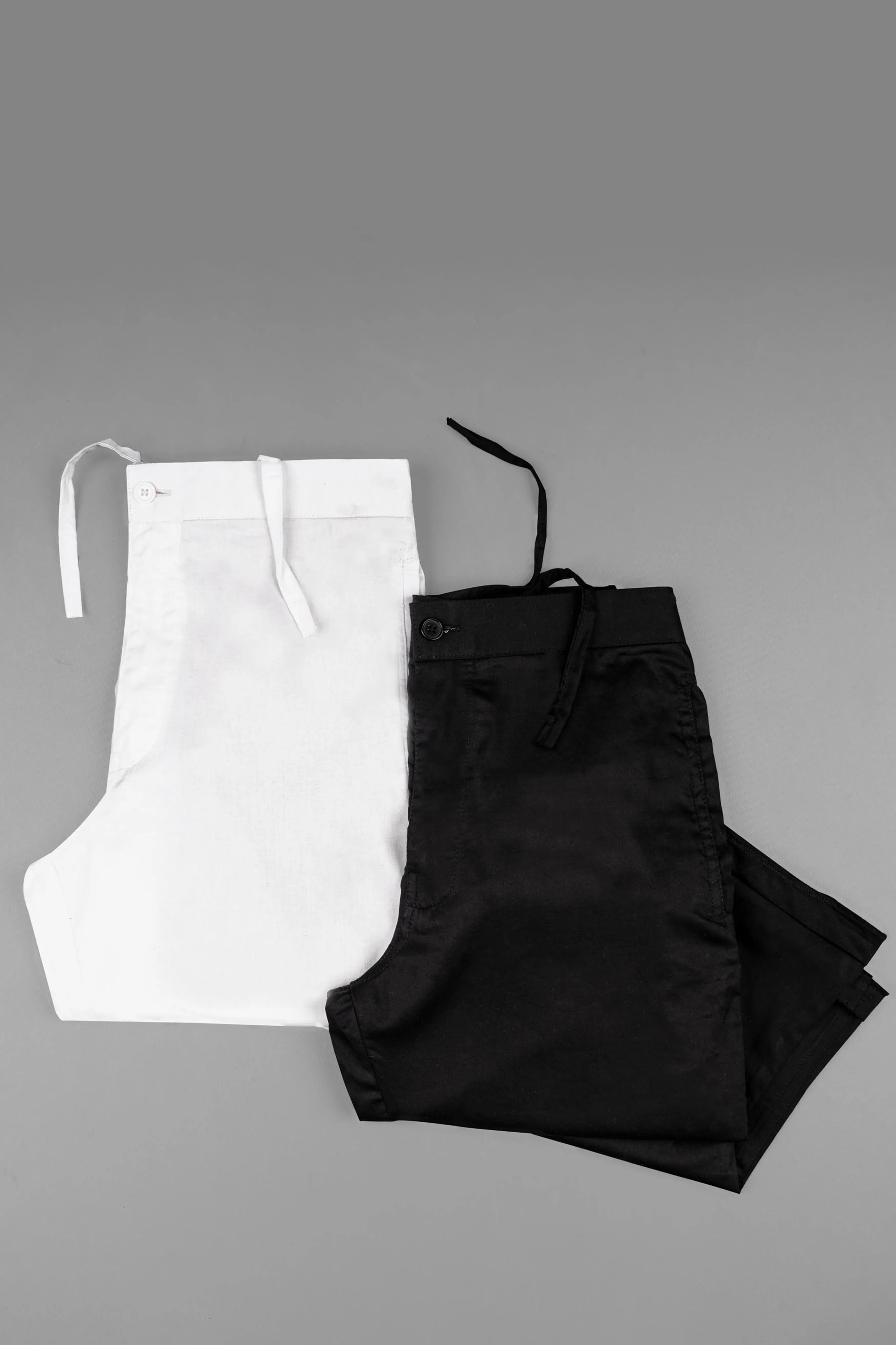 Jade Black And Bright White Super Soft Premium Cotton Designer Lounge Pants sold by French Crown product image thumbnail 4