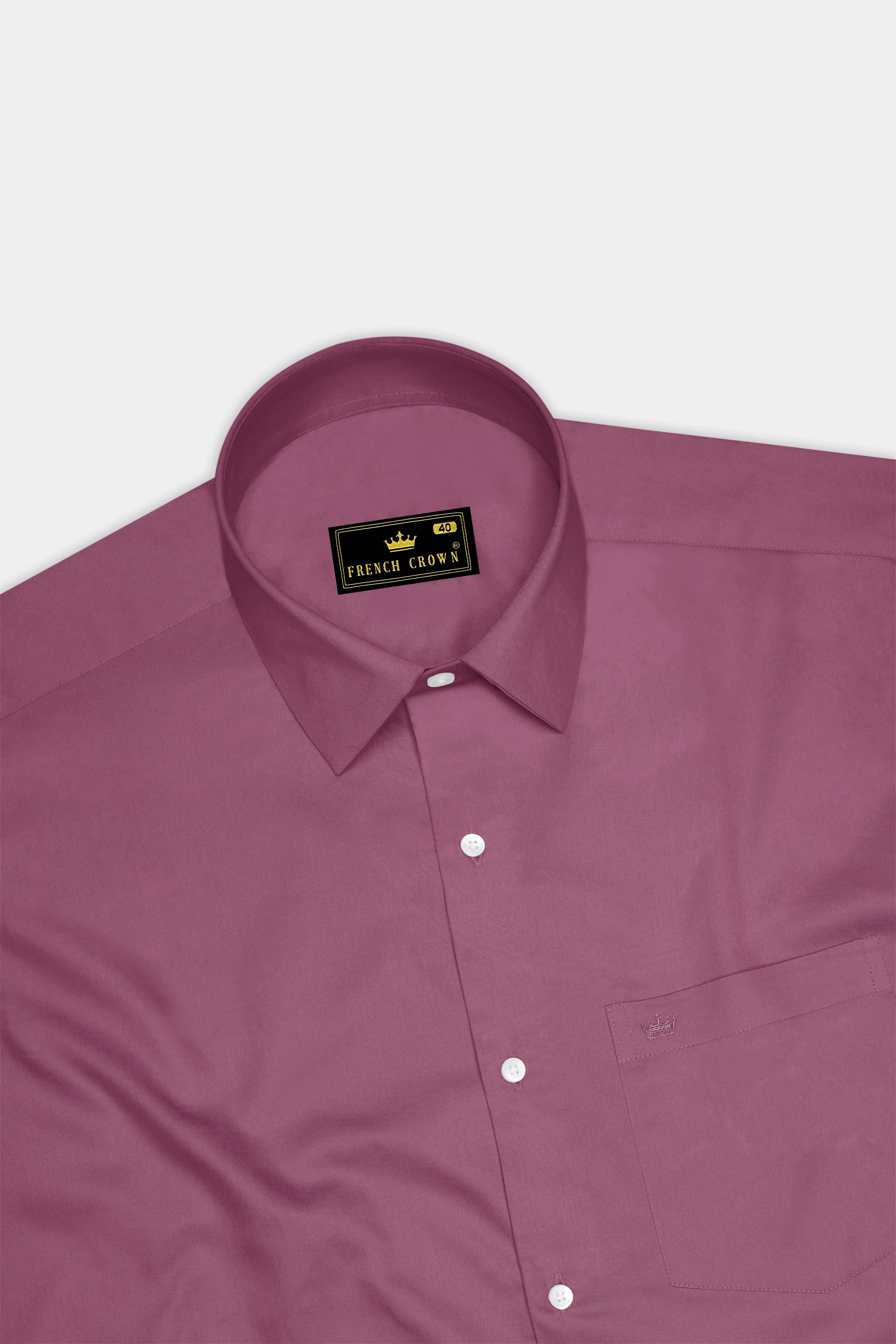 Stelloro-Cosmic Pink Subtle Sheen Super Soft Premium Cotton Dress Shirt sold by French Crown product image thumbnail 5