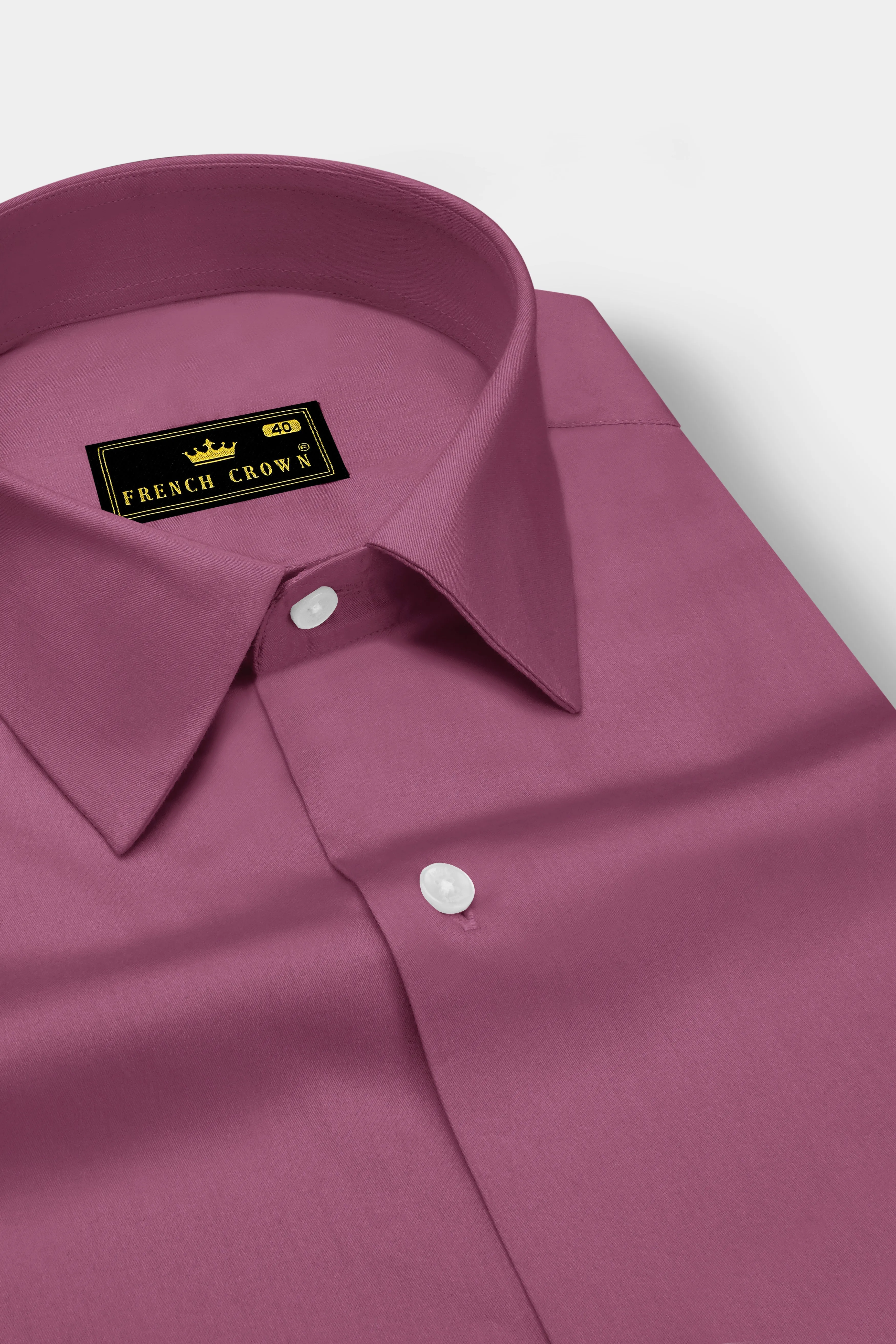 Stelloro-Cosmic Pink Subtle Sheen Super Soft Premium Cotton Dress Shirt sold by French Crown product image thumbnail 2