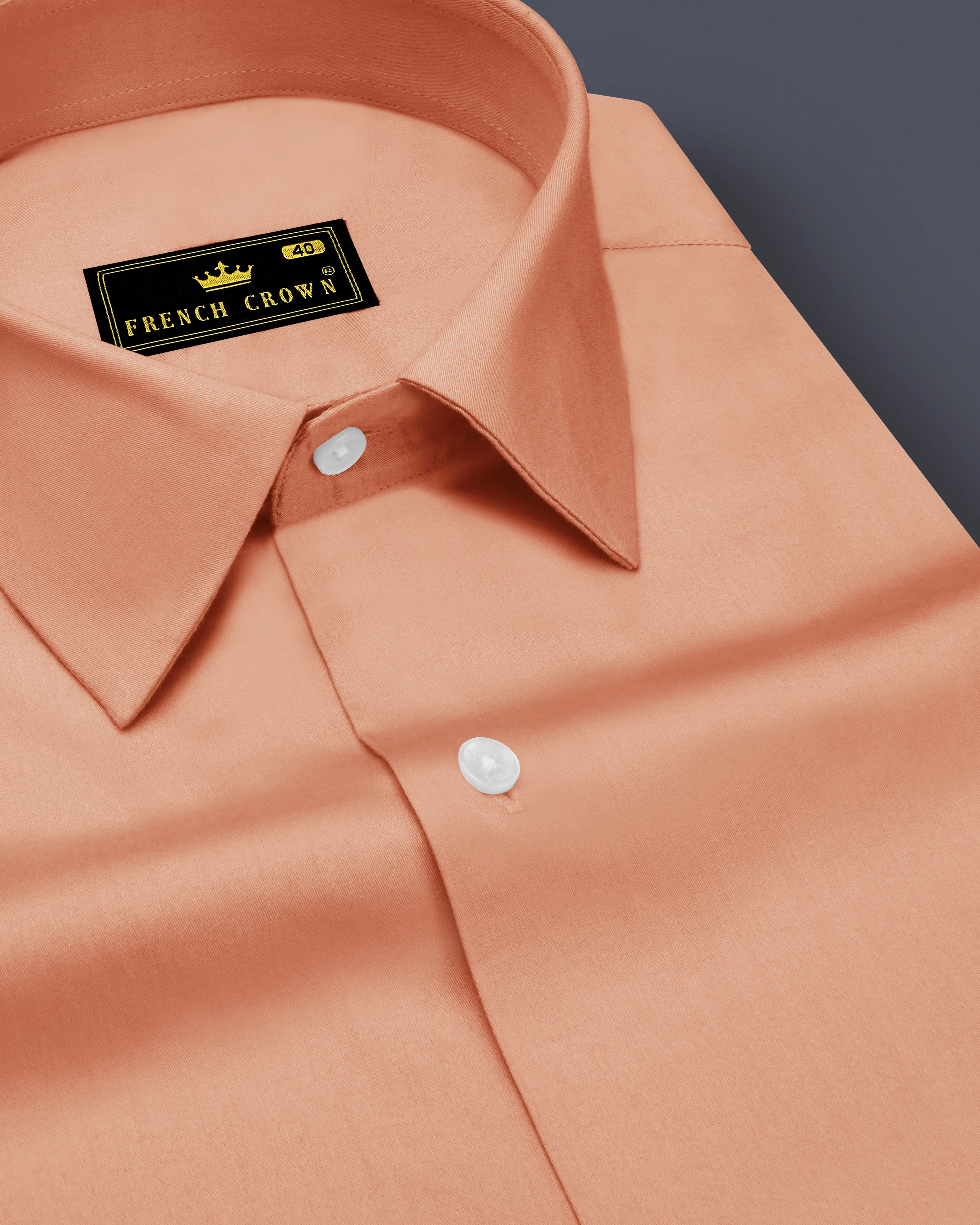 Solvoro-Tumbleweed Orange Subtle Sheen Super Soft Premium Cotton Dress Shirt sold by French Crown
