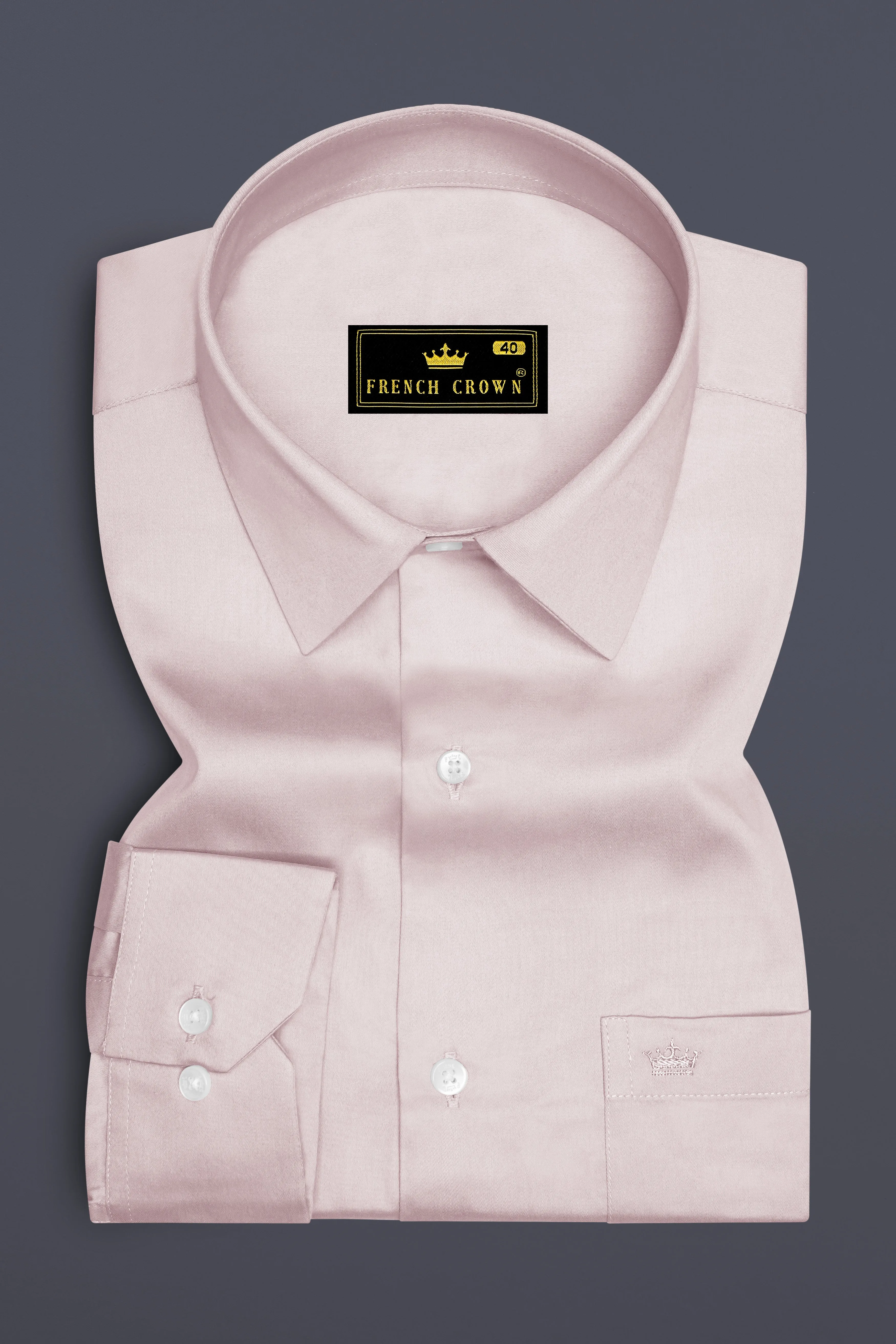 Lumivon-Silver Cream Subtle Sheen Super Soft Premium Cotton Dress Shirt sold by French Crown product image thumbnail 4