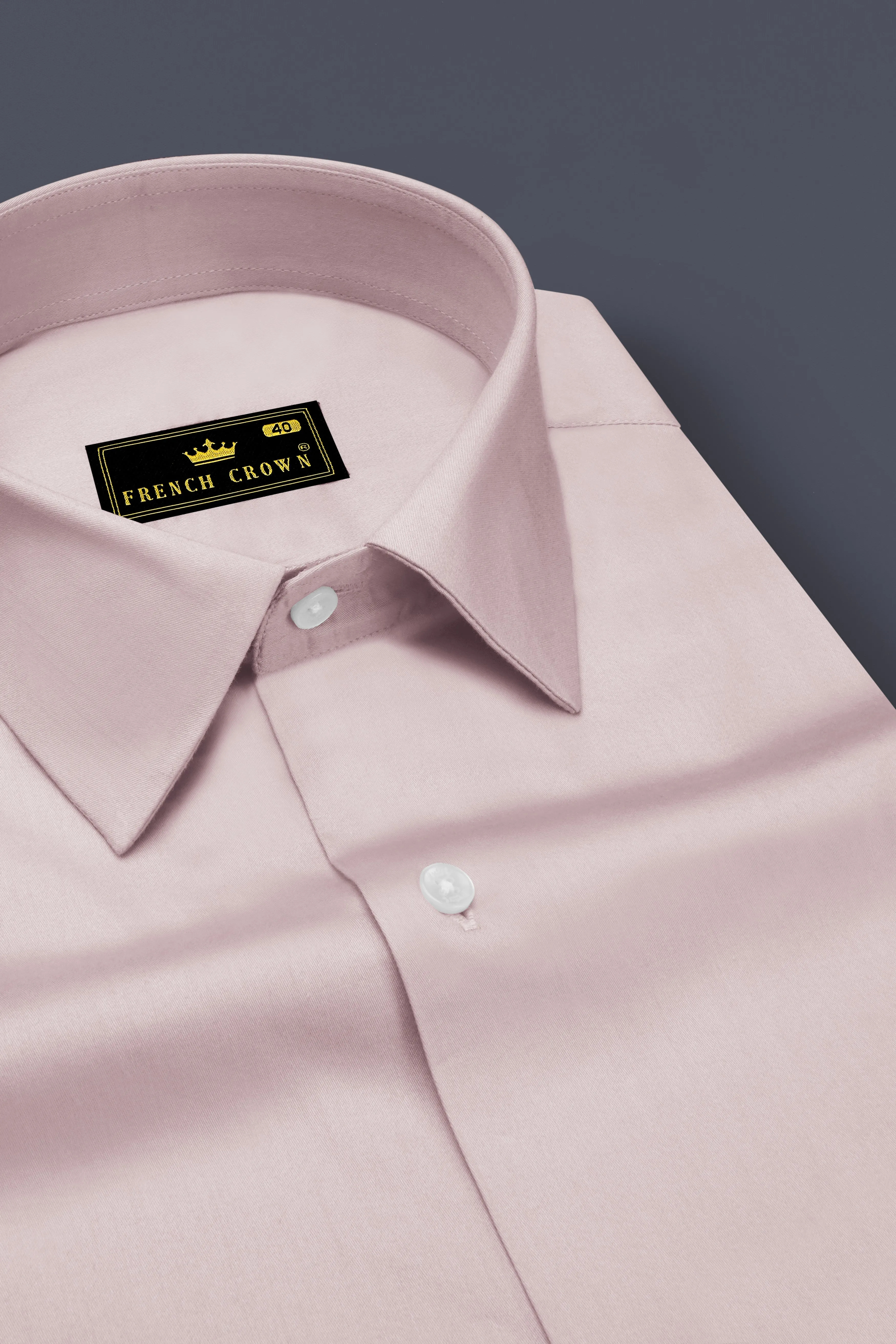 Lumivon-Silver Cream Subtle Sheen Super Soft Premium Cotton Dress Shirt sold by French Crown product image thumbnail 2