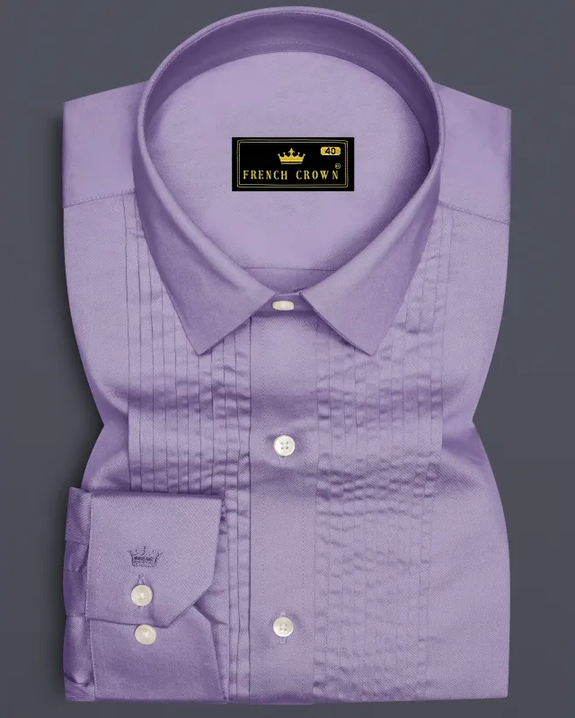 Lavero-Pastel Purple Subtle Sheen Super Soft Premium Cotton Tuxedo Dress Shirt sold by French Crown