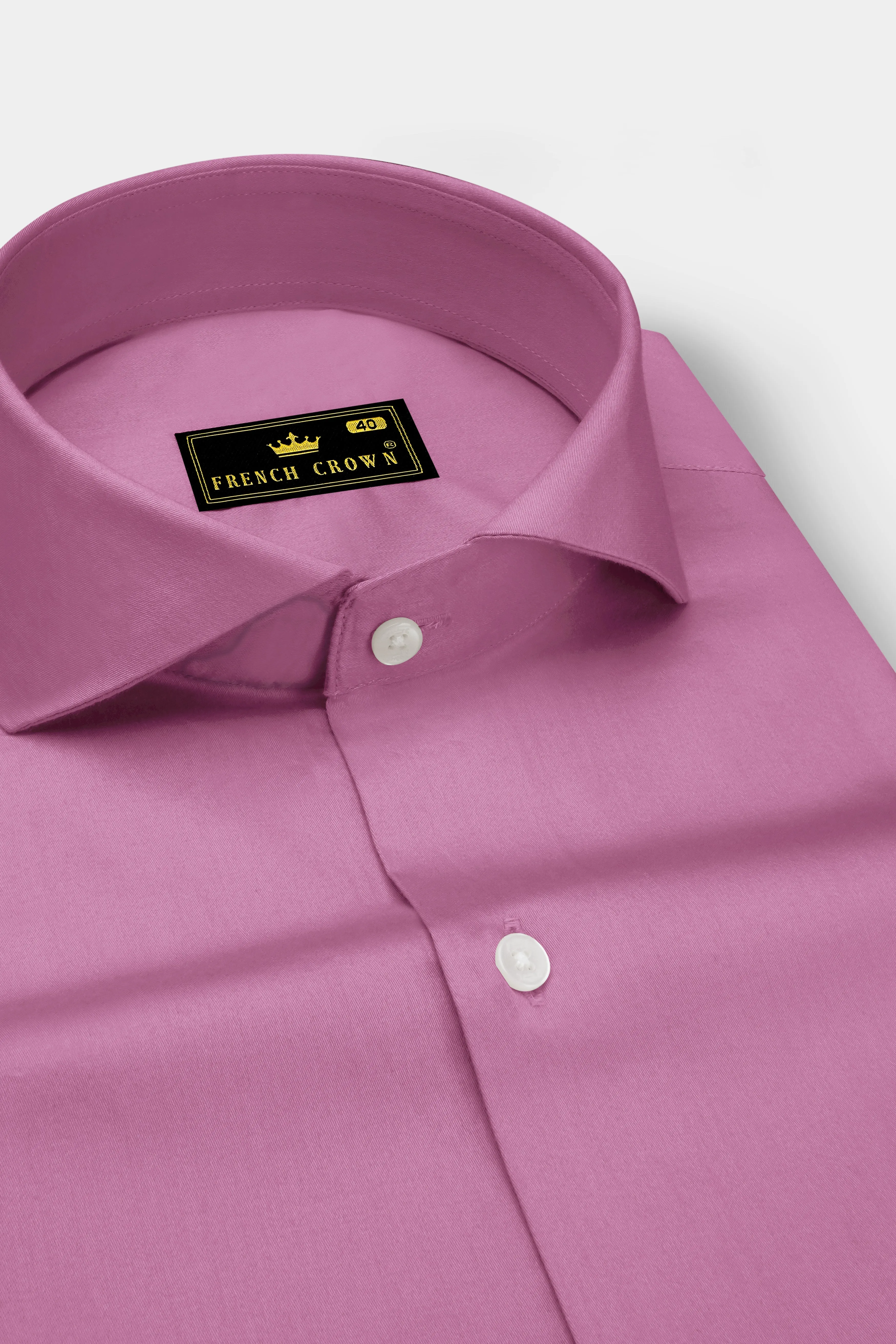 Rosavelle-Tapestry Pink Subtle Sheen Super Soft Premium Cotton Cut Away Collar Dress Shirt sold by French Crown product image thumbnail 2
