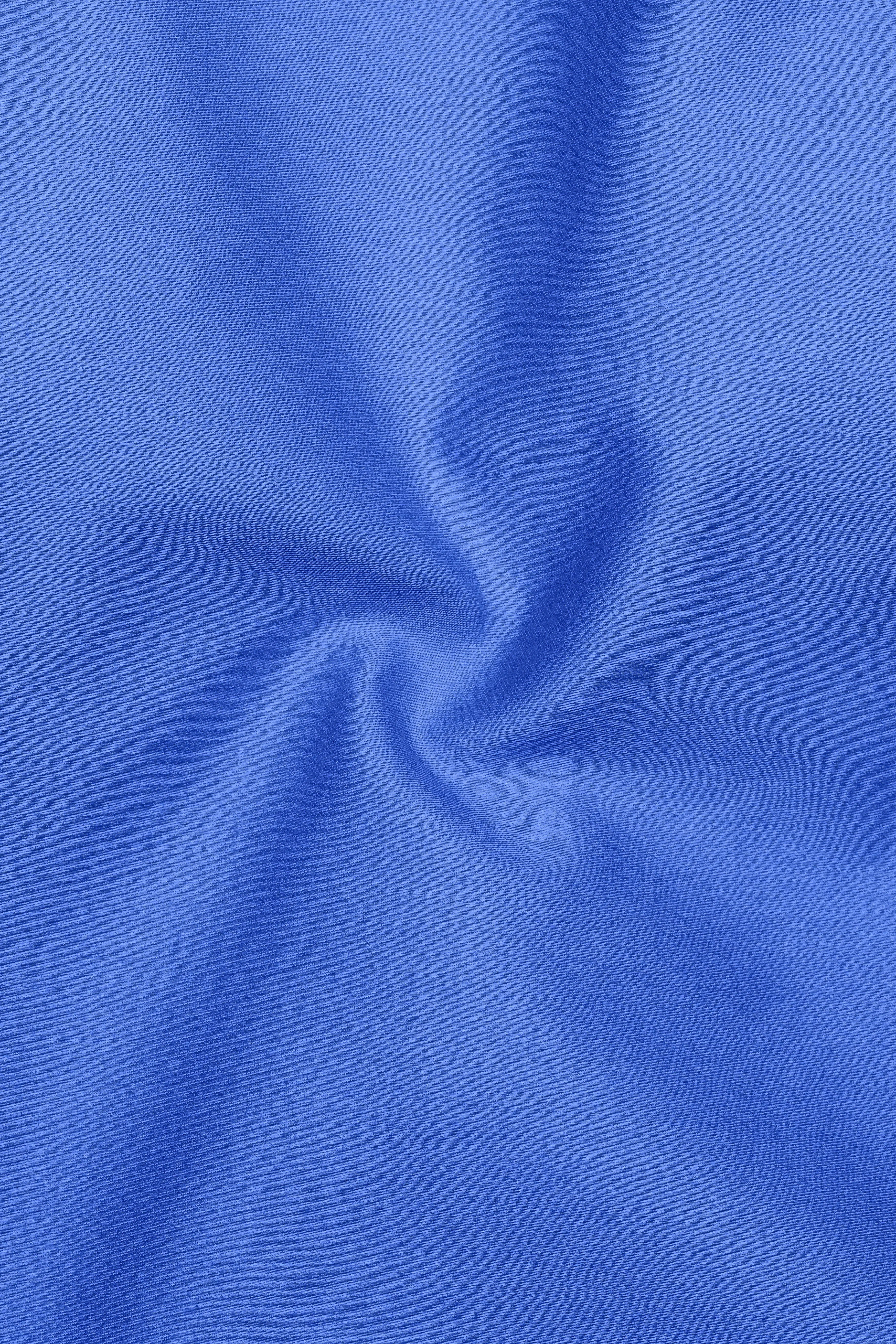 Azurion-Mariner Blue Subtle Sheen Super Soft Premium Cotton Tuxedo Dress Shirt sold by French Crown product image thumbnail 3