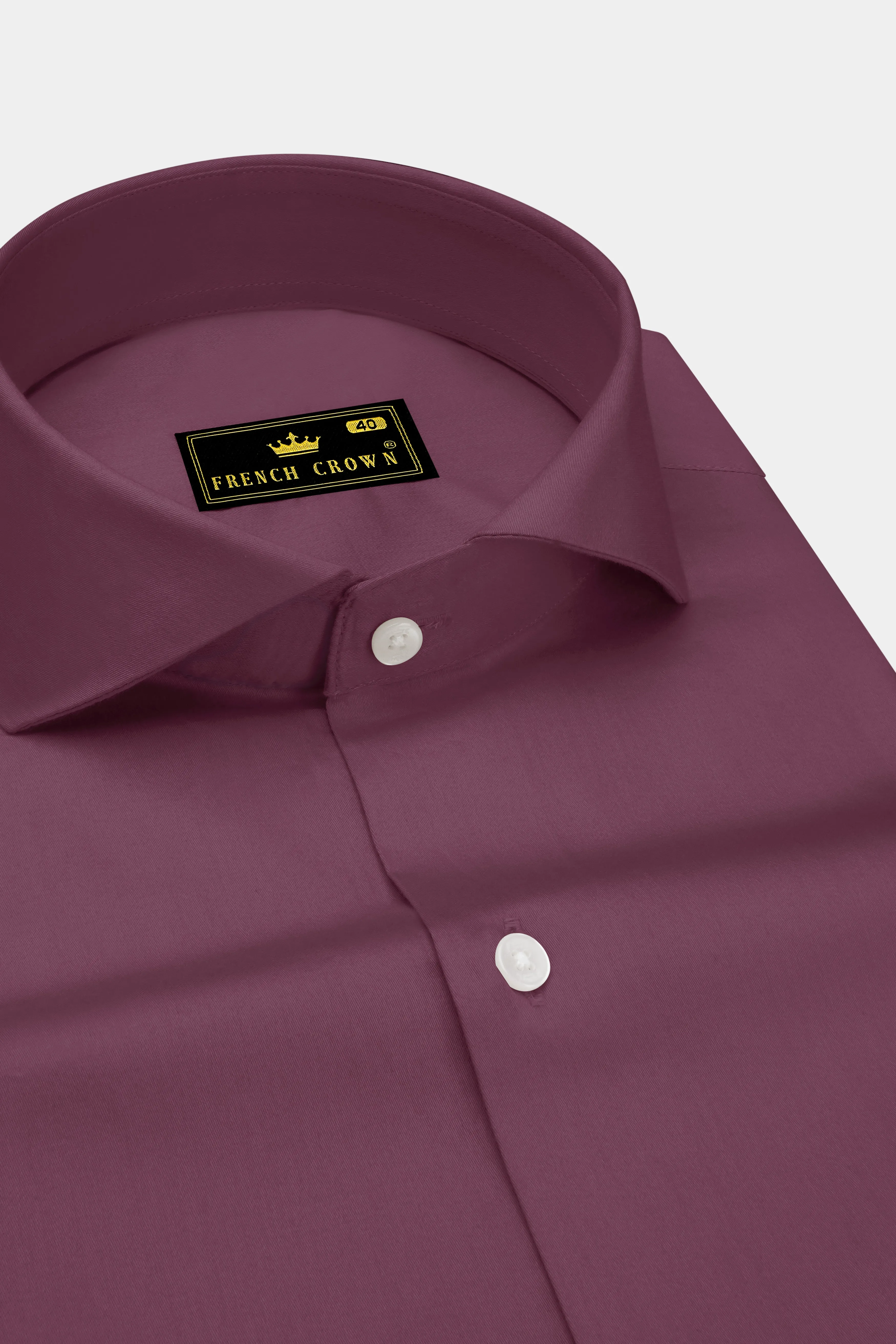 Auretus-Tuscan Pink Subtle Sheen Super Soft Premium Cotton Cut Away Collar Dress Shirt sold by French Crown product image thumbnail 2