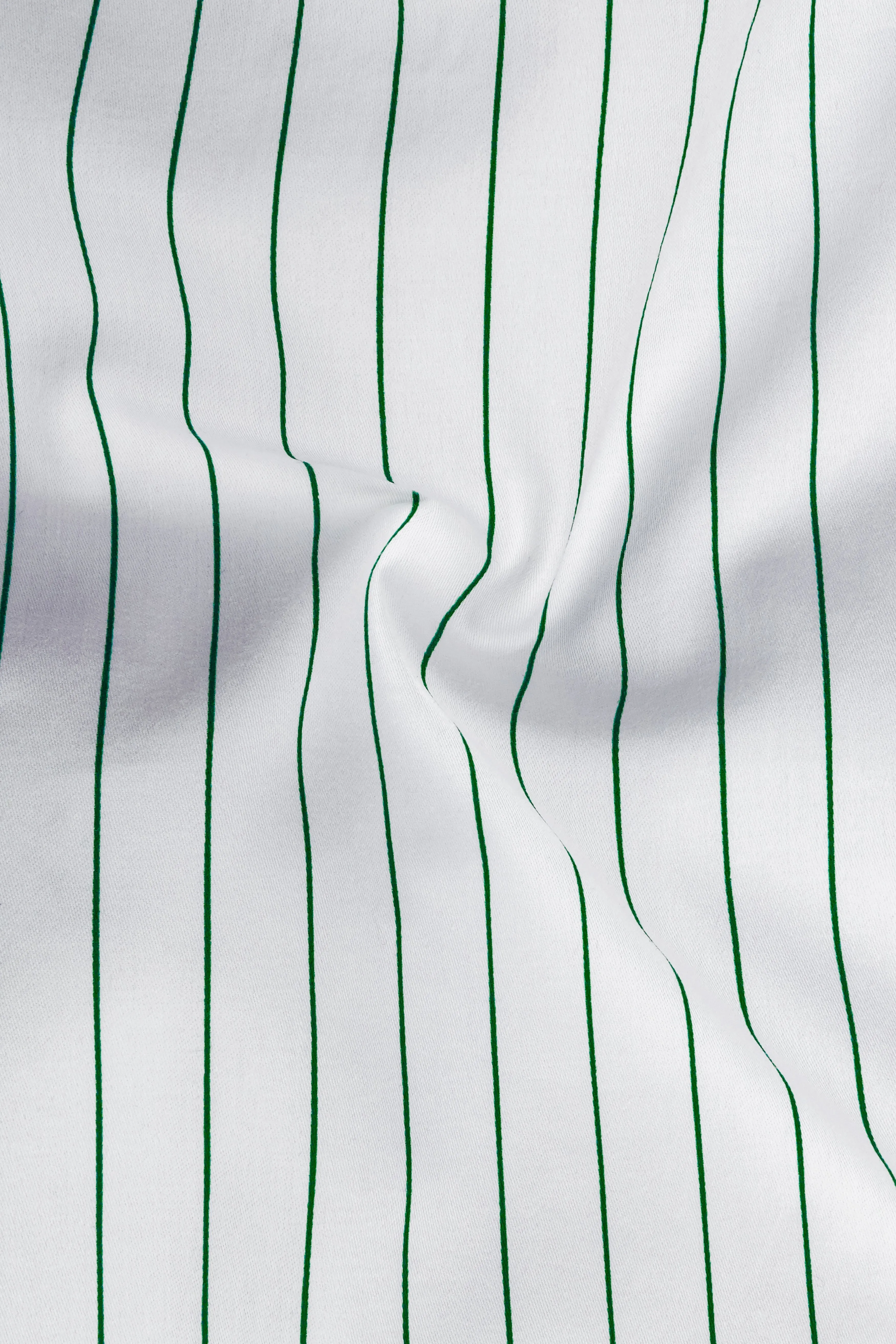 Verdoro-Bright White And Camarone Green Pin Striped Subtle Sheen Super Soft Premium Cotton Button Down Collar Dress Shirt sold by French Crown product image thumbnail 3