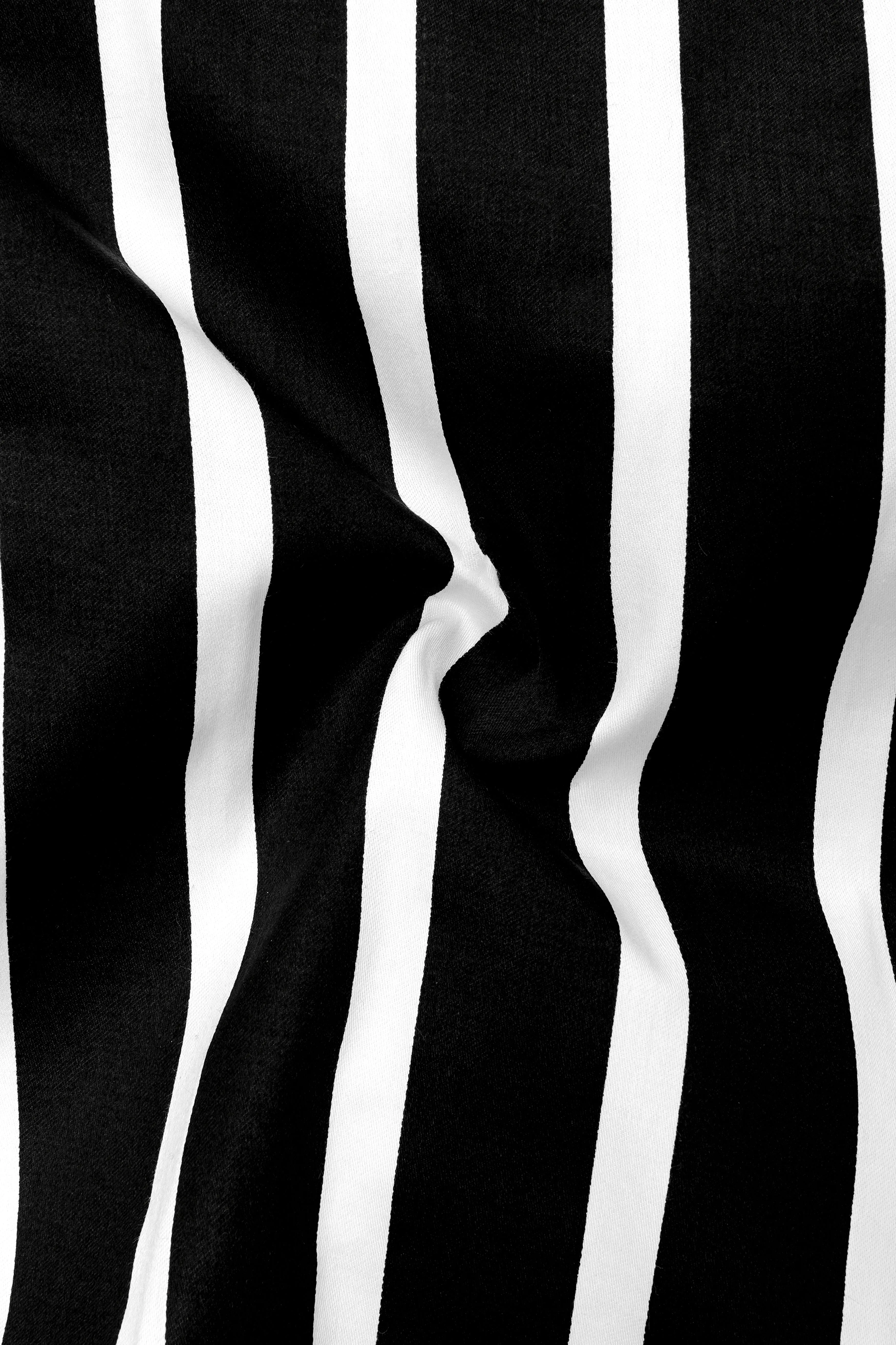 Noctaro-Jade Black And Bright White Awning Striped Super Soft Premium Cotton Dress White Cuff Collar Shirt sold by French Crown product image thumbnail 3