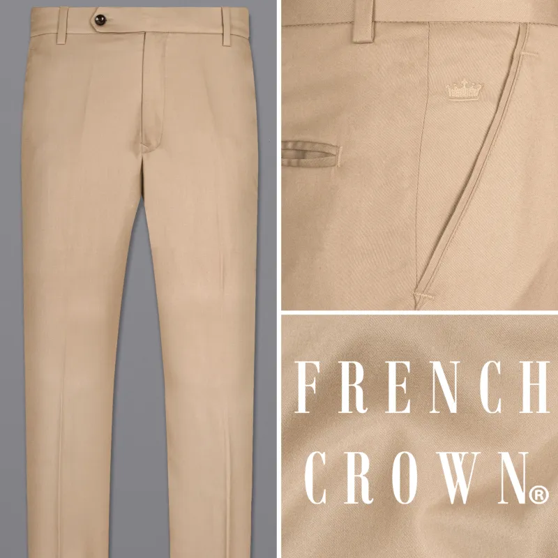 Vanilla Brown Wool Rich Pant made by French Crown