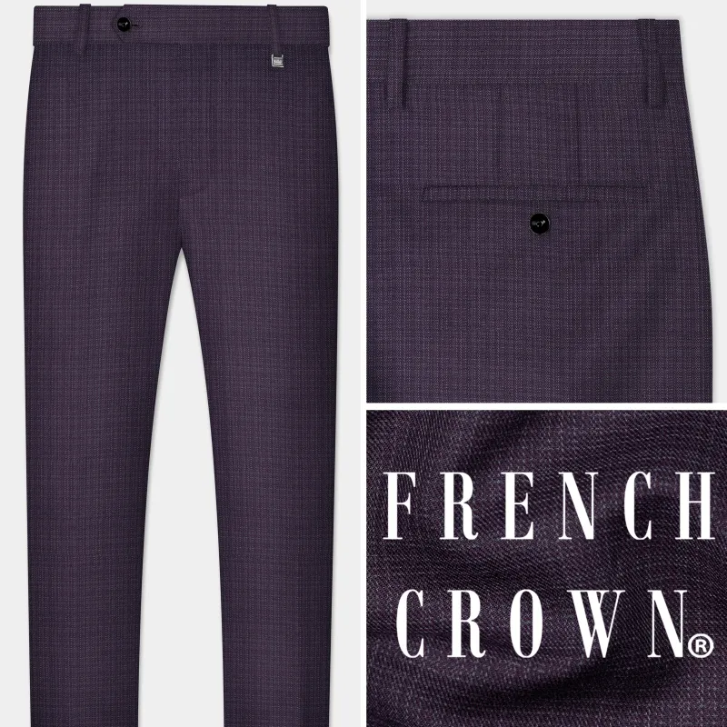Blackcurrant Textured Wool Rich Pant sold by French Crown